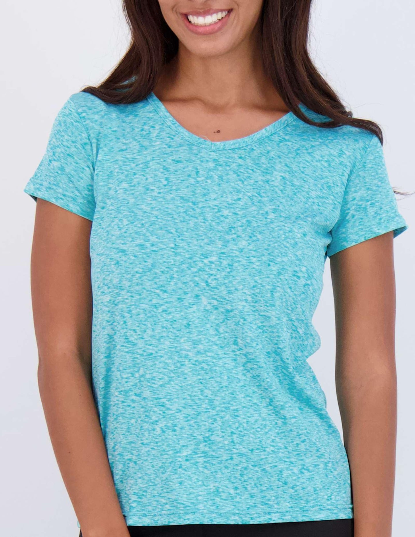 Real Essentials Womens V Neck T-Shirt Ladies Yoga Top Athletic Tees Active Wear Gym Workout Zumba Exercise Running Essentials Quick Dry Fit Dri Fit Moisture Wicking Basic Clothes, Set 8, S, Pack of 5