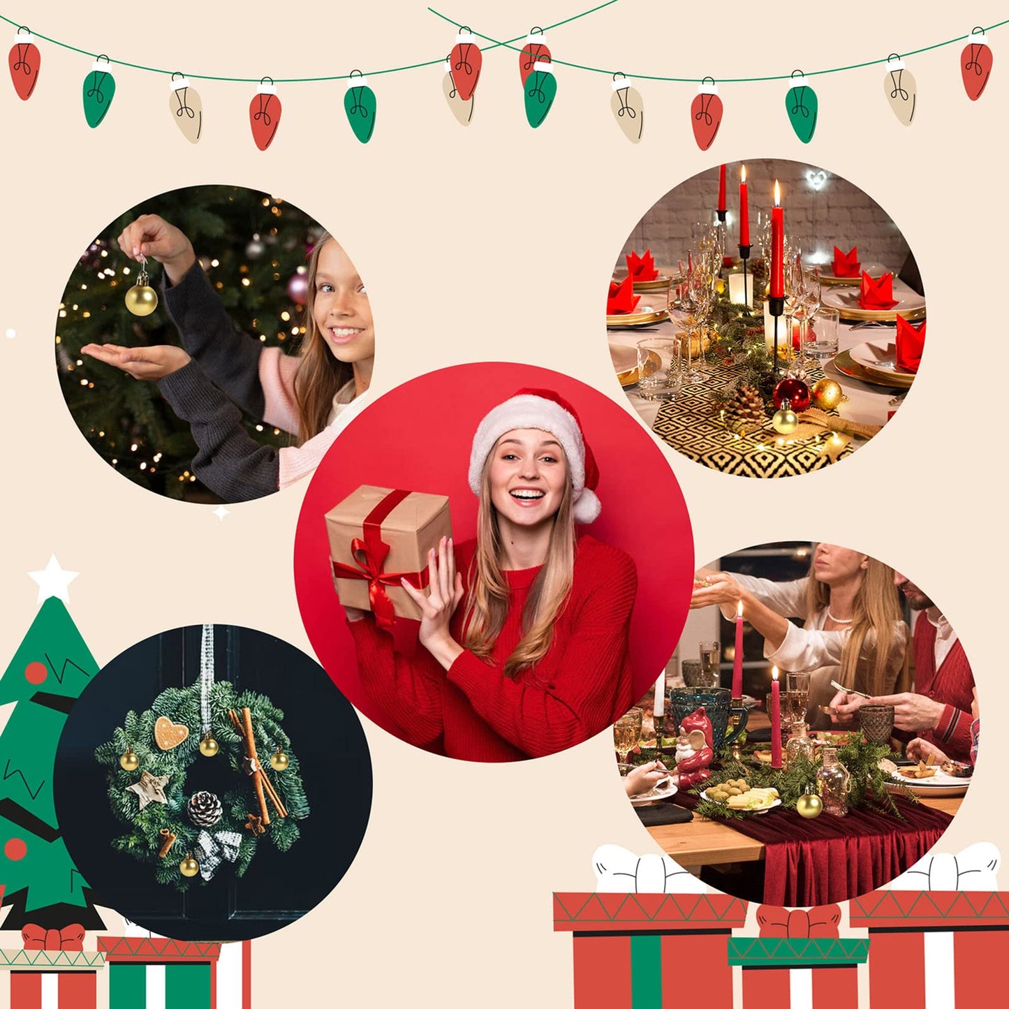 GOOTRADES Set of 24 Mini Shatterproof Christmas Balls Tree Ornaments Party Decoration, 3cm/1.1'' (Gold)