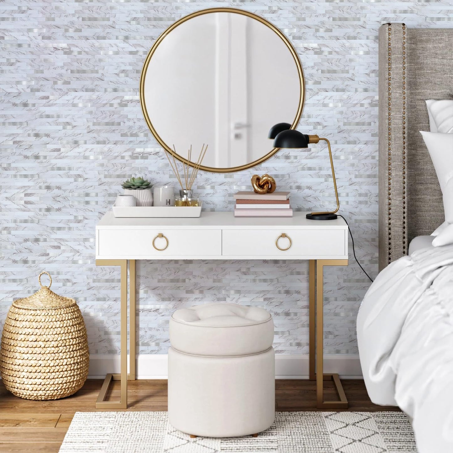 Midcard 10 Sheet Peel and Stick Backsplash Tile, Stick on Tiles for Backsplash Kitchen, Bathroom, Laundry Room, Camper, Fireplace.