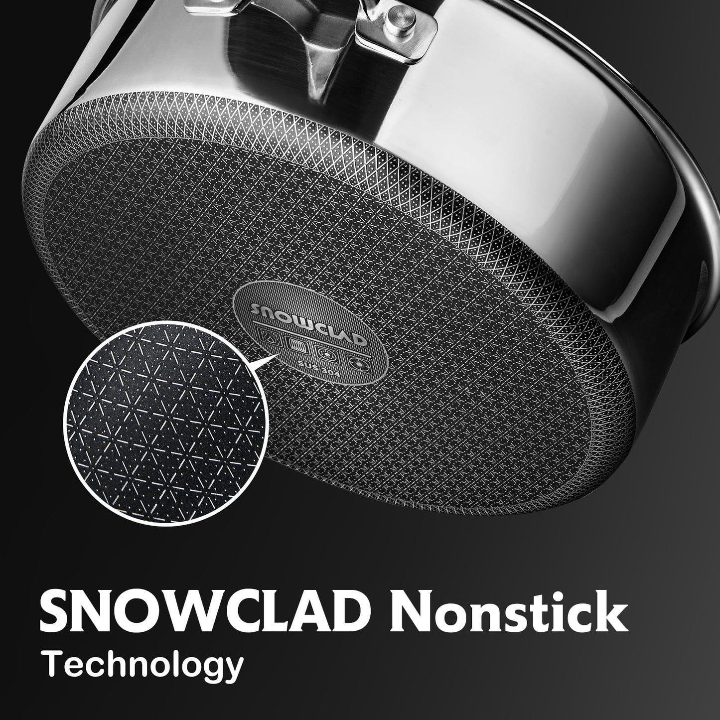 SNOWCLAD Saute Pan,Hybrid Non Stick 5 Quart Everyday pan,Chicken Fryer, PFOA Free Cookware,12 inch Deep Frying Pans with Lid,Dishwasher and Oven Safe,Works on Induction,Ceramic and Gas Cooktops