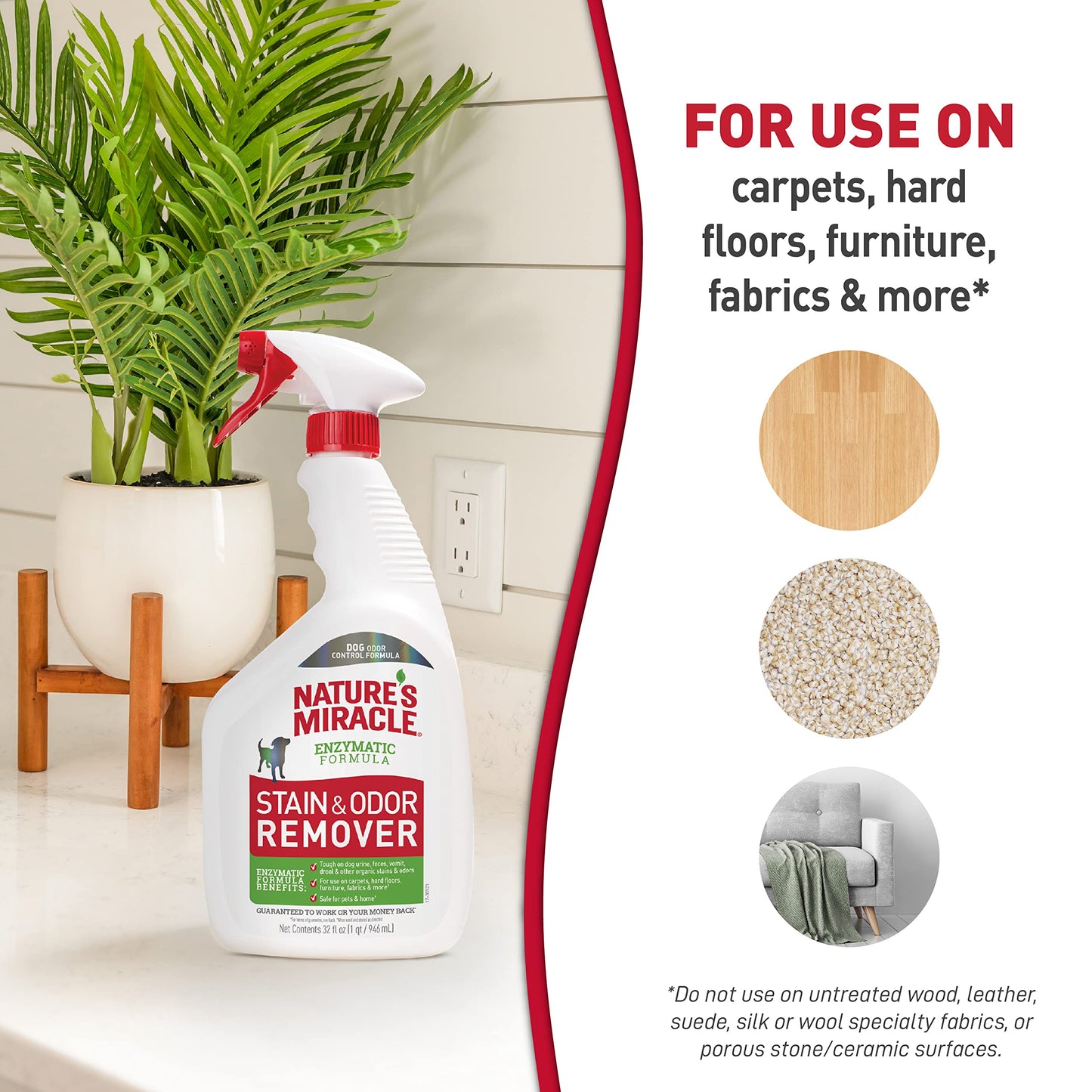 Nature’s Miracle Stain and Odor Remover Dog, Odor Control Formula, 32 oz