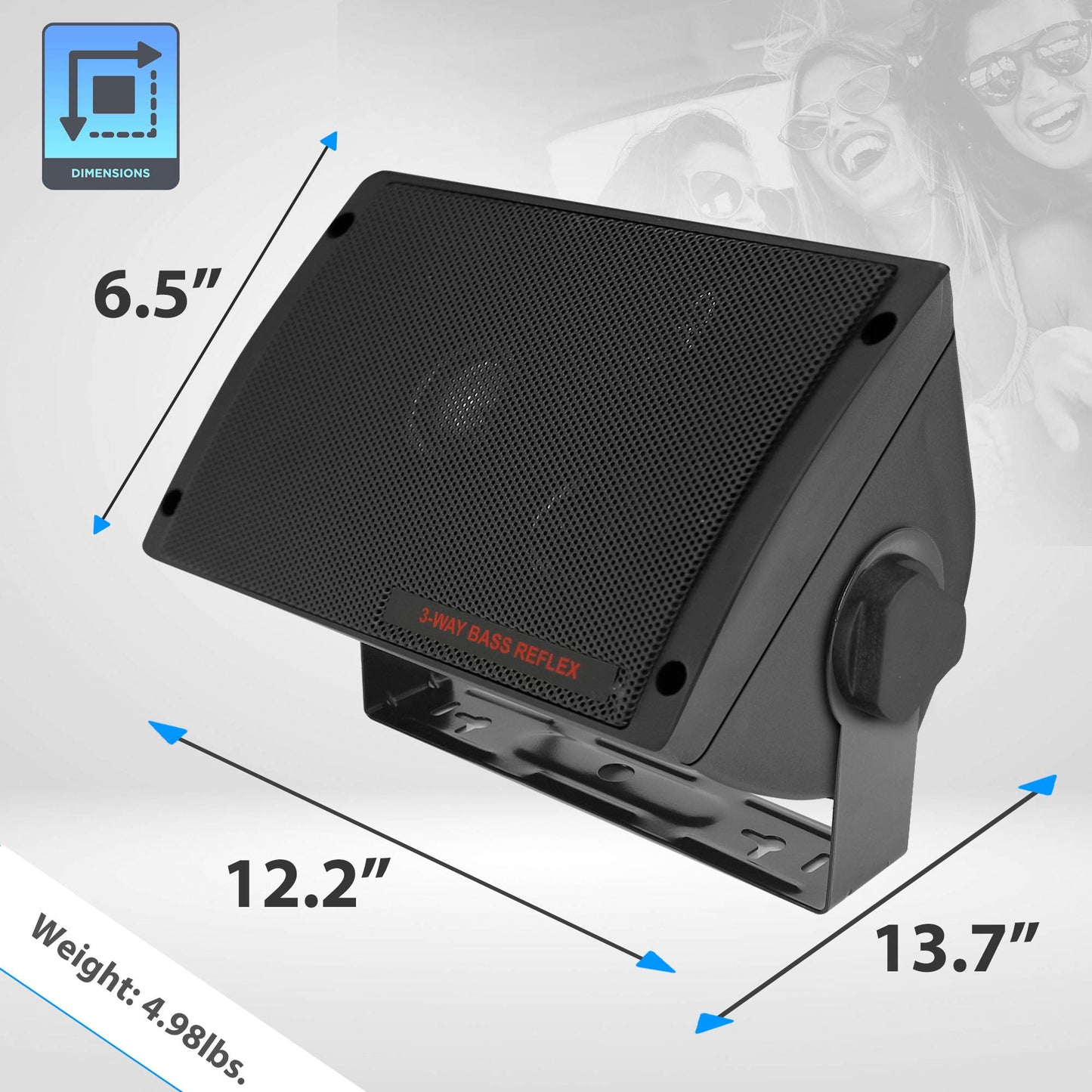 Pyramid Outdoor Speaker, 200 Watt 3-way Mini Box Speaker System, Perfect for Indoor and Outdoor Use, 3.25" Powerful Woofer, Pair