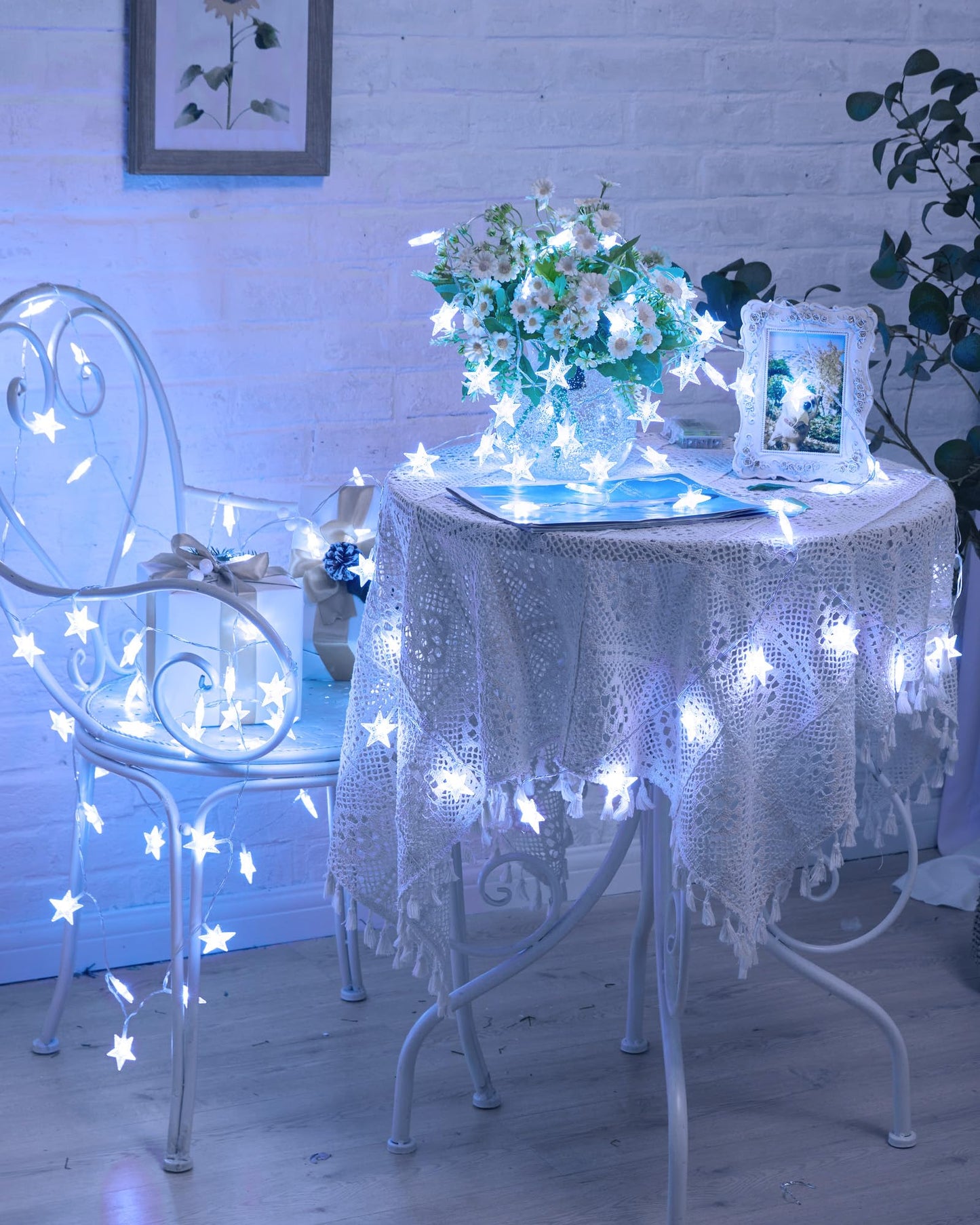 Star String Lights Plug in - 66 ft 200 LED Star Fairy String Lights with Remote and Timer, 8 Modes Waterproof for Bedroom Tent Loft Bed Window Backyard Patio Porch Balcony Party, White