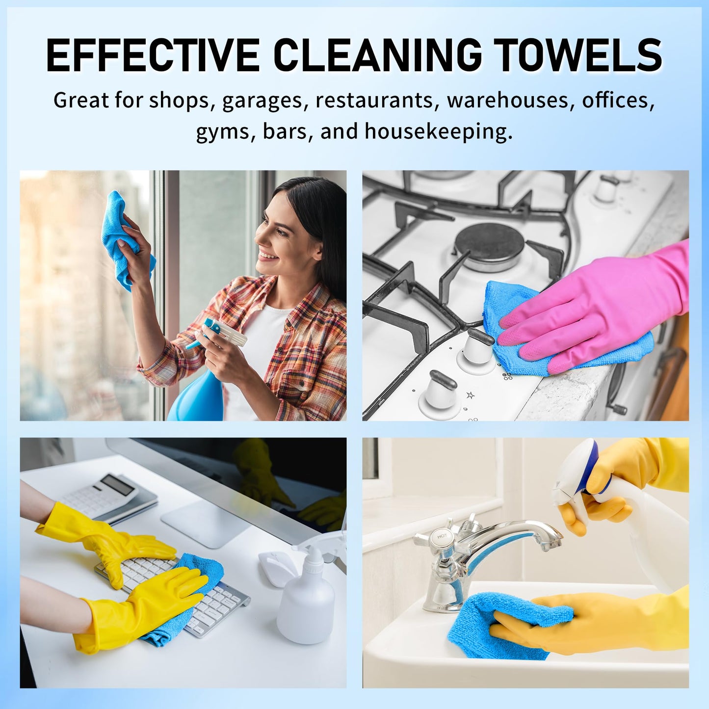 HOMERHYME Microfiber Cleaning Cloth Roll, 75 Pack Tear Away Microfiber Towel, Reusable Washable Shop Towels, Lint Free All-Purpose Cleaning Rags Wash Cloths for Home Car Kitchen Automotive 11.5"x11.5"