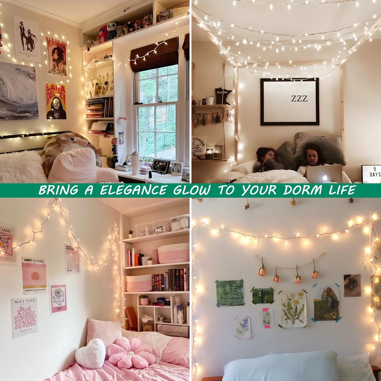 HEYFUNi Clear Christmas Lights Set,50 Count 13Feet Incandescent Bulb Mini String Lights for Christmas Tree Holiday Garland Party Weeding Xma Home Indoor&Outdoor Decorations,White Wire