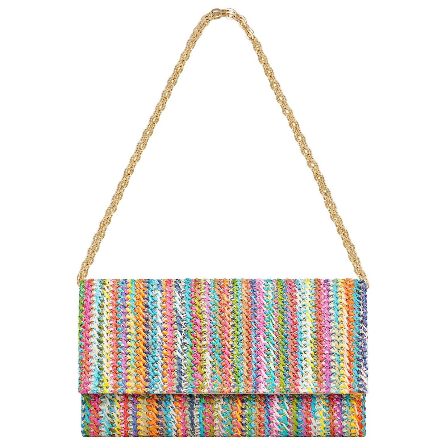 Kseymeir Straw Clutch Purse Shoulder Crossbody Bag Envelope Purse Raffia Handbag for Summer Beach Wedding Travel 2025 Trendy, Colorful