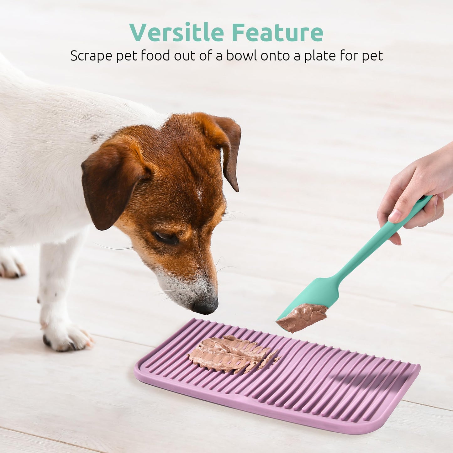 U-Taste Small Mini Silicone Spatula: 9×2inch 600ºF Heat-Resistant Food-Grade Jar Scraper for Kitchen Use, Non-Stick Seamless Flexible Baking Utensil for Mixing, Scraping Jam in Bowl or Cup (Aqua Sky)