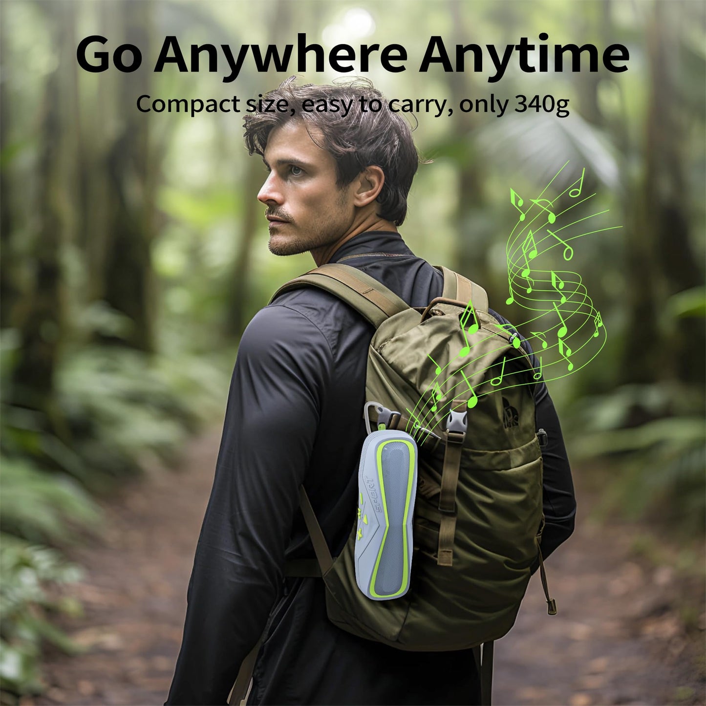 Combess Bluetooth Speaker Waterproof IPX7, Small Portable Speakers Wireless Bluetooth 5.3 with HD Sound 20H Playtime,Shower Speaker for Party Home Travel Outdoor Sports Electronic Gift (Green)