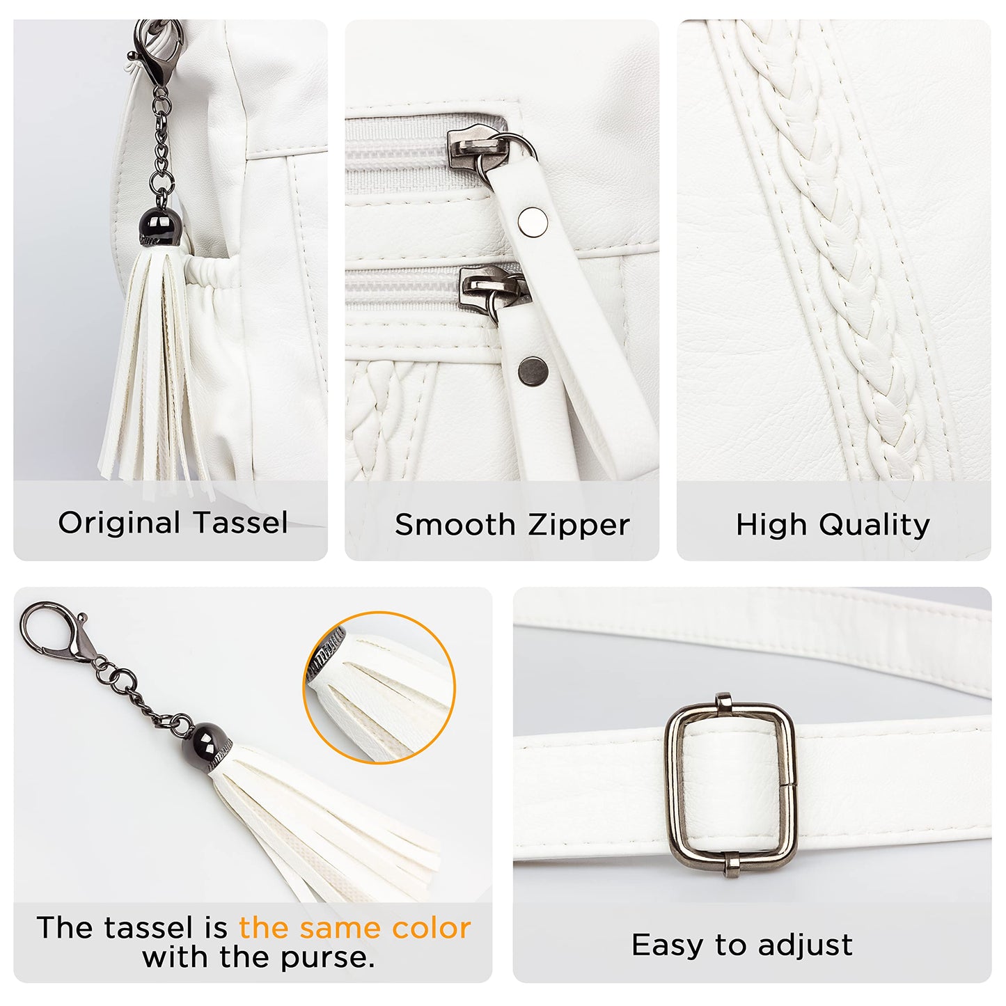 VOLGANIK ROCK Crossbody Bag for Women with Tassel Ladies Soft PU leather Purses and Handbag Pocketbooks