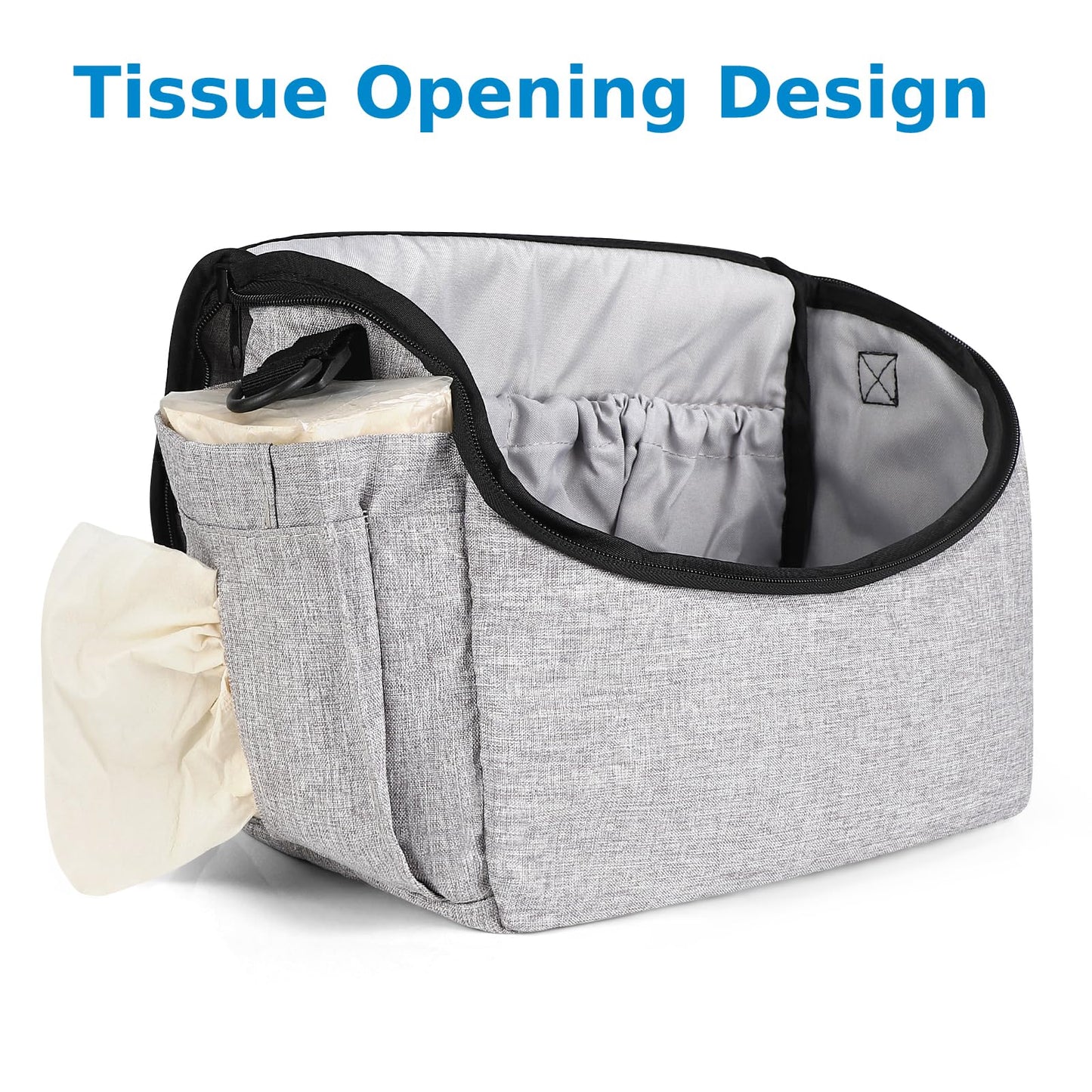 Accmor Universal Stroller Organizer - Large Capacity Stroller Bag with Shoulder Strap - Accessories for Uppababy, Nuna, Doona, Britax