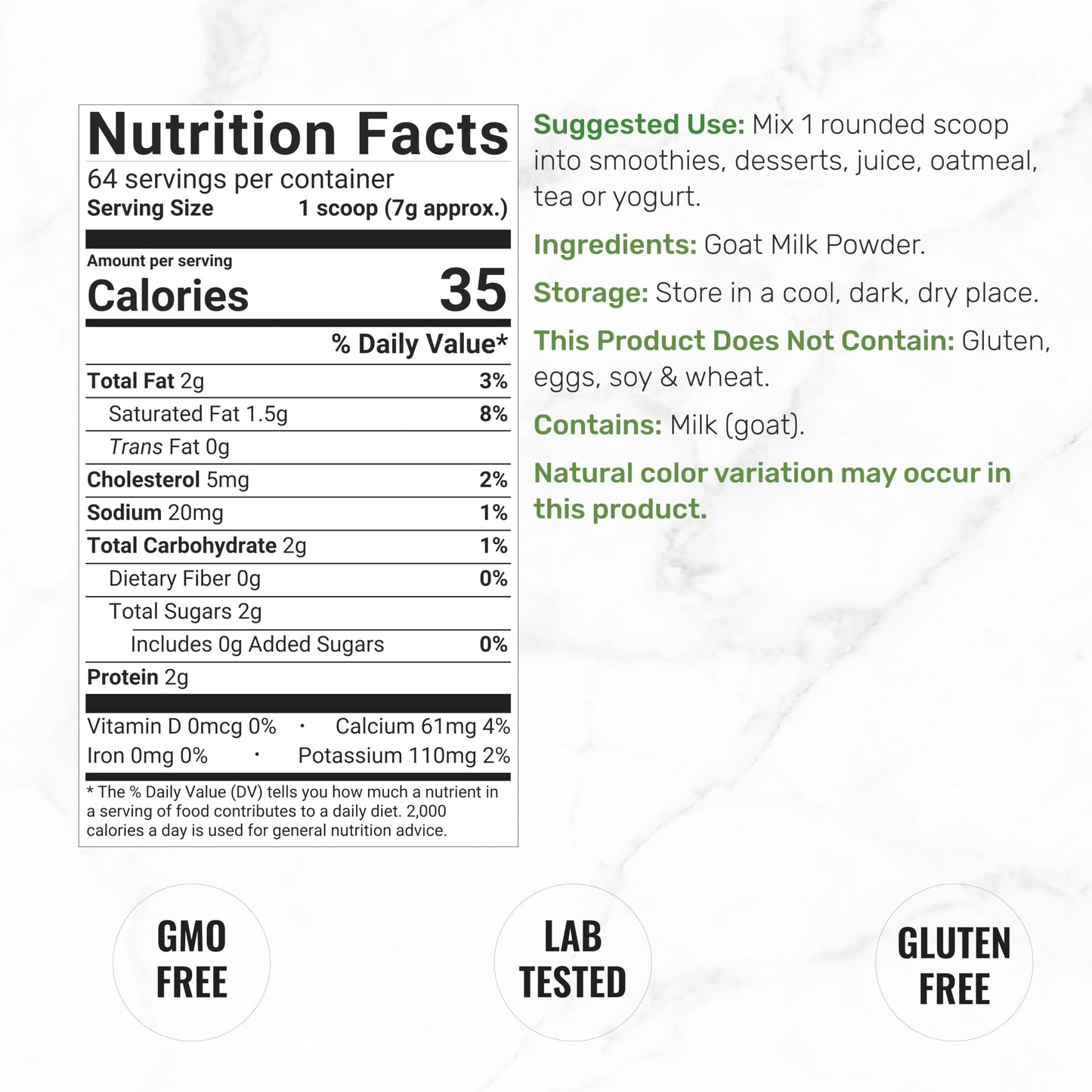 Goat Milk Powder, 1lb – Natural Grass Fed Source from Australia – Farm Direct – Easy to Digest – Powdered Goat Milk Formula for Drinks, Baking & Cooking – Non-GMO, Filler Free