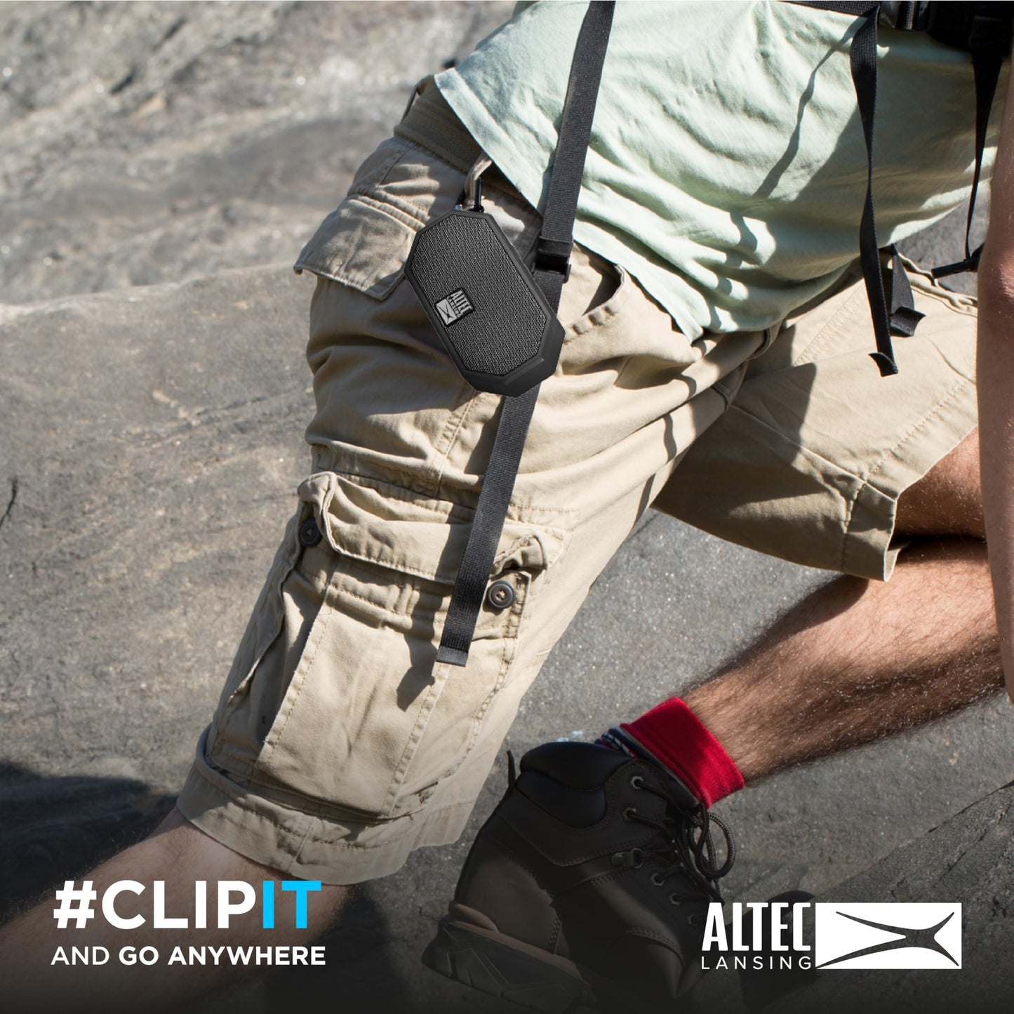 Altec Lansing Mini H2O - Waterproof Bluetooth Speaker, IP67 Certified & Floats in Water, Compact & Portable Speaker for Hiking, Camping, Pool, and Beach,Black