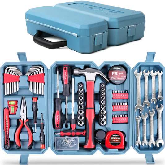 Hi-Spec Tools 67pc SAE Auto Mechanics Hand Tool Kit Set. Complete Car, Motorcycle, Engine & Garage Repairs with Sockets, Ratchet Wrench, Pliers & More
