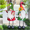 HONGLAND Metal Gnome Yard Art Outdoor Gnomes Garden Statue 18 Inch Gnome Figurine Decorative Stakes for Holiday Christmas Lawn Patio Yard Garden Decor-2 PCS
