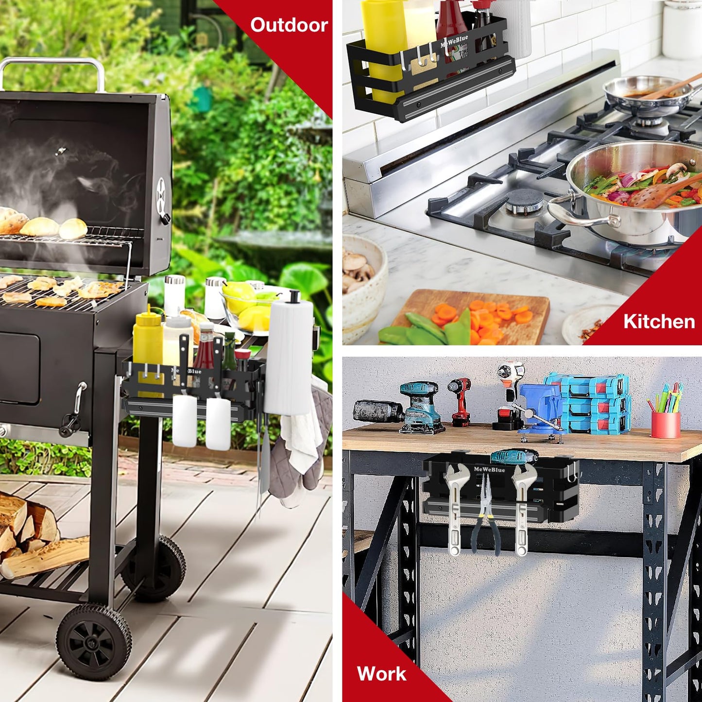 Griddle Caddy for Blackstone Griddles Prep Cart, Space Saving Grill Accessories Storage Caddy, BBQ Accessories Holder for Blackstone 28”-36” Grill with a Magnetic Tool Holder Paper Towel Holder