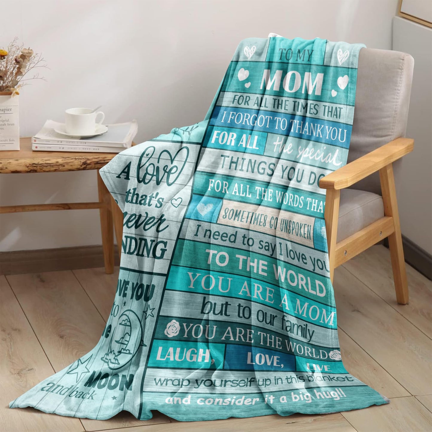 Psspotgj Gifts for Mom Birthday, Mothers Day Mom Blanket, Mom Gifts from Daughters Son, Mother Mommy Throw Blanket for Valentines, Thanksgiving, Christmas 60"X50"