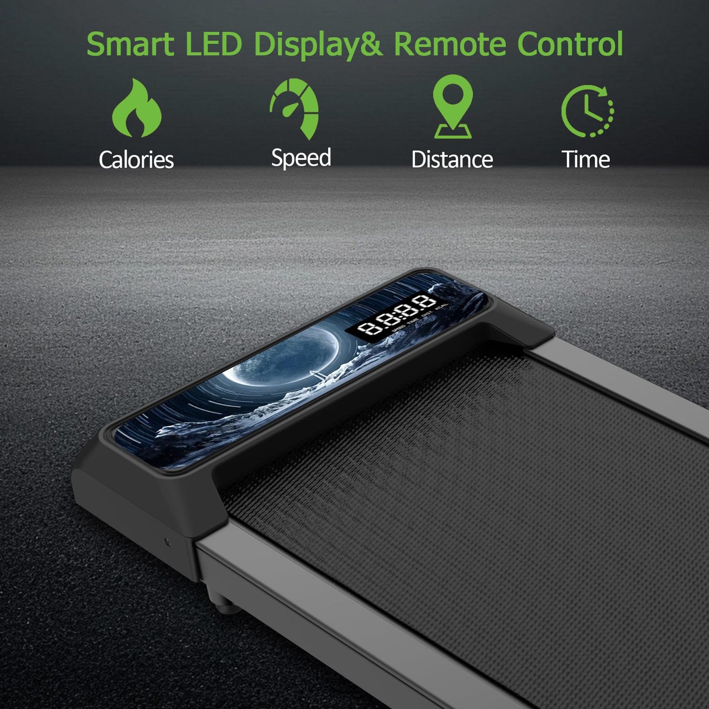 Walking Pad Treadmill with Handle Bar, 2.5 HP Small Treadmills for Home with APP Remote Control, Four New Sports Data Function Analysis, 5.0 Speed Portable Treadmill for Office, Home