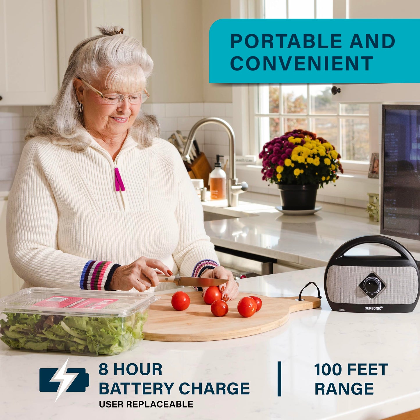 Portable Wireless TV Speakers for Smart TV - Ideal for TV Watching Without The Blaring Volume - Wireless Speakers Designed for Hard of Hearing and Seniors – Compatible with TV Streaming Audio