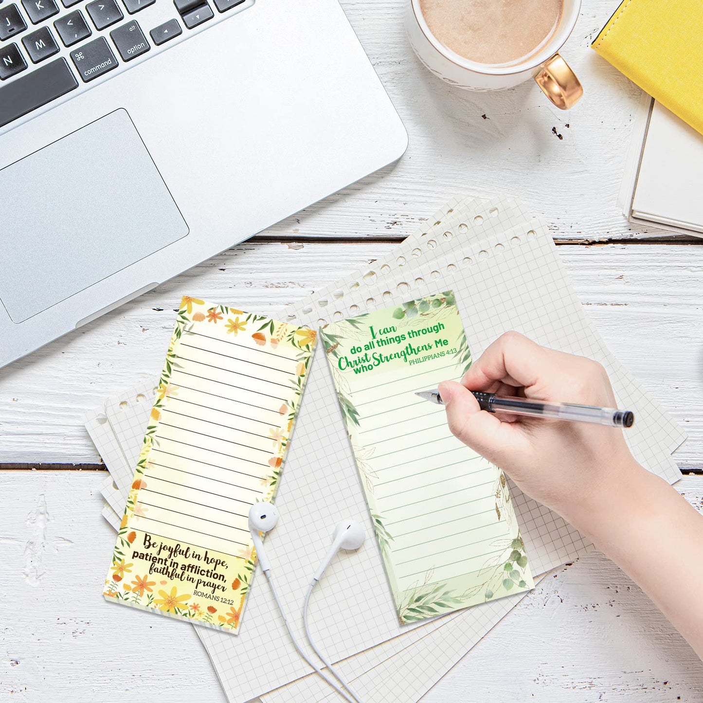 Fancy Land Religious Magnetic Notepads Floral to Do List for Fridge Christian Memo Pads 6 Pack