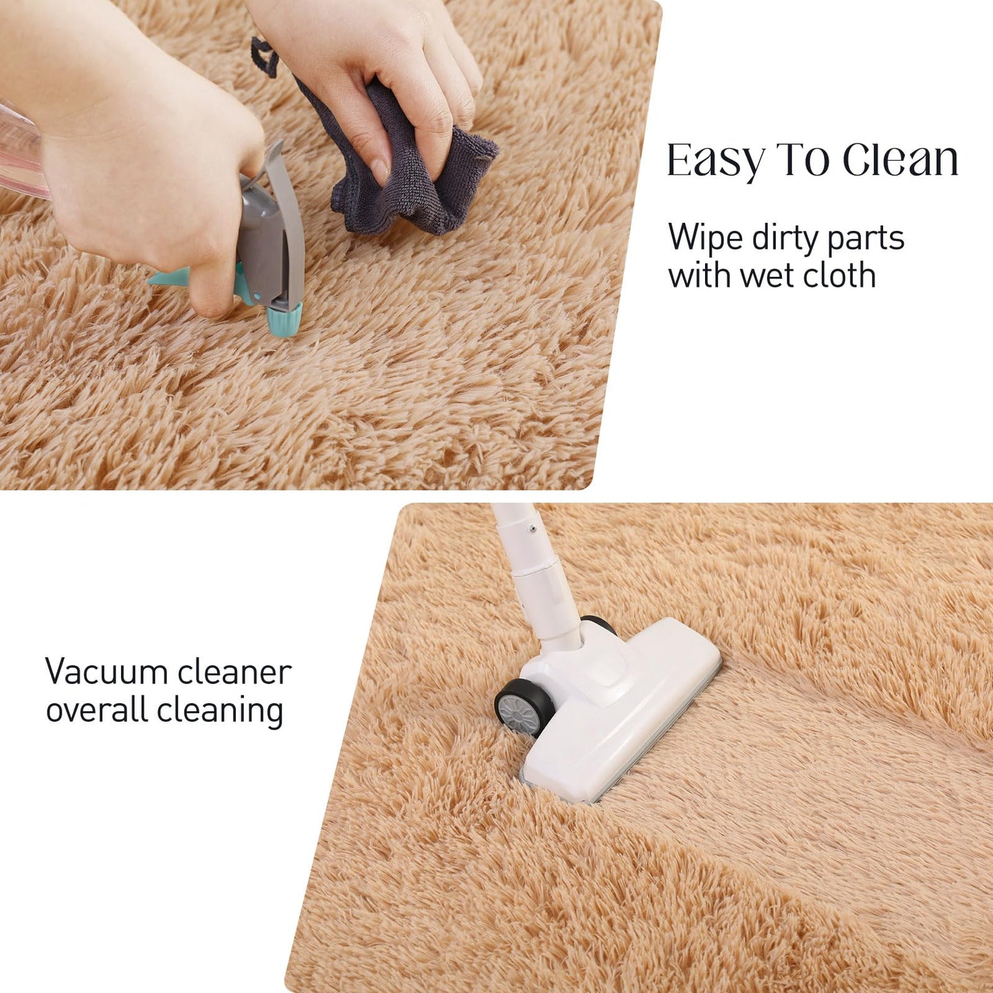 Puremy Luxury Area Rug, 6x9 Rugs for Living Room, Ultra Soft Rugs for Bedroom, Non-Slip Indoor Carpet for Nursery, Kids Room, Playroom, Home Decor, Camel