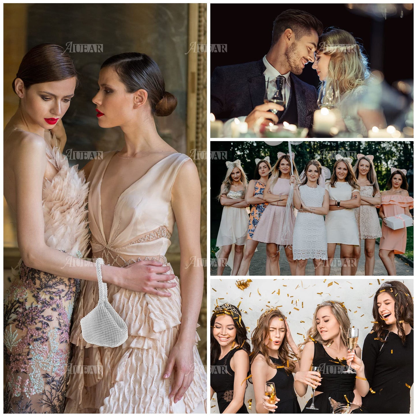 AUEAR, Triangle Bling Zipper Pouch Mini Size Women's Evening Clutch Bag Luxury Full Purse Sparkly Handbag for Prom Cocktail Party Wedding Engagement Silver