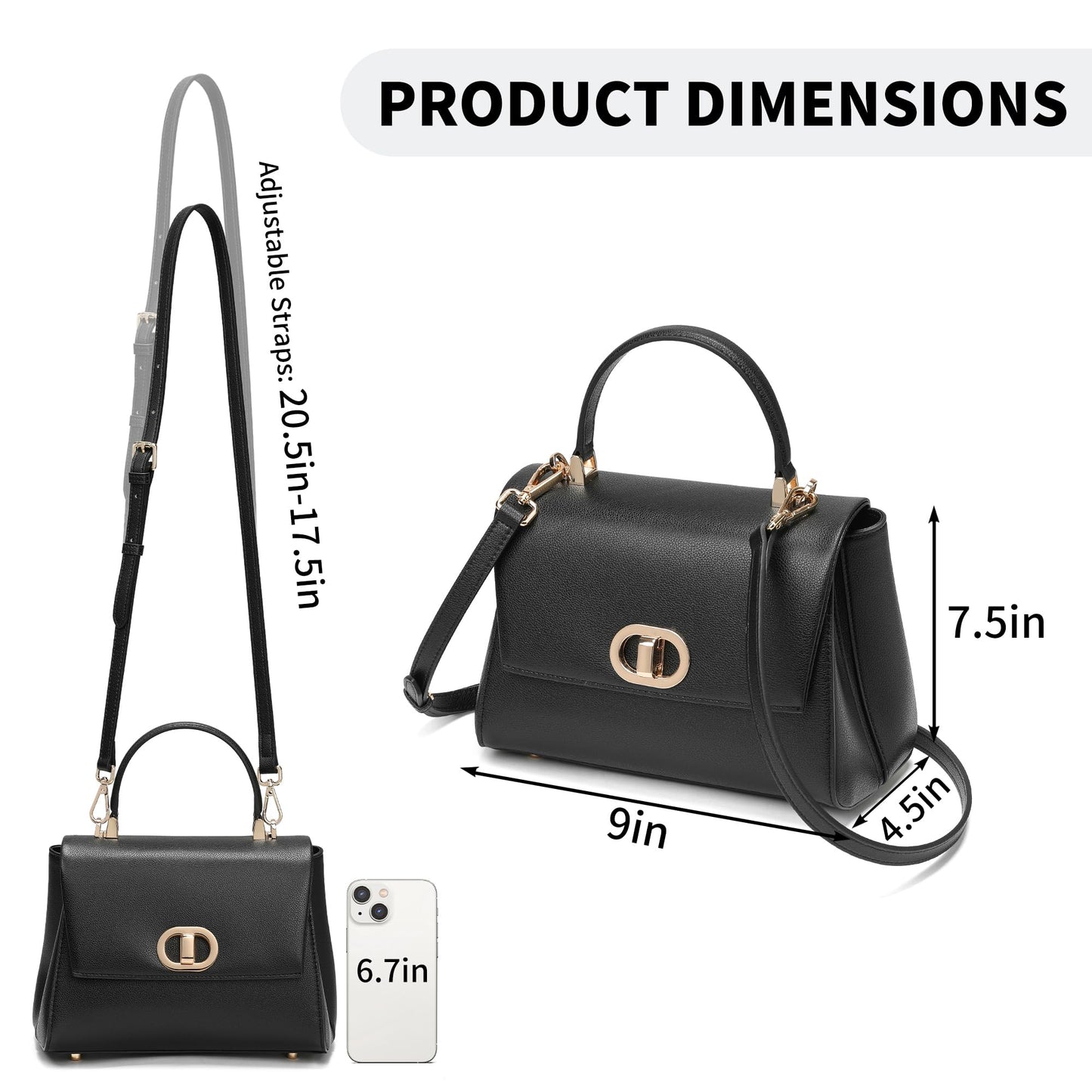 Top Handle Bag Leather Satchel Bags for Women Luxury Designer Business Crossbody Work Purse with Multiple Internal Pockets