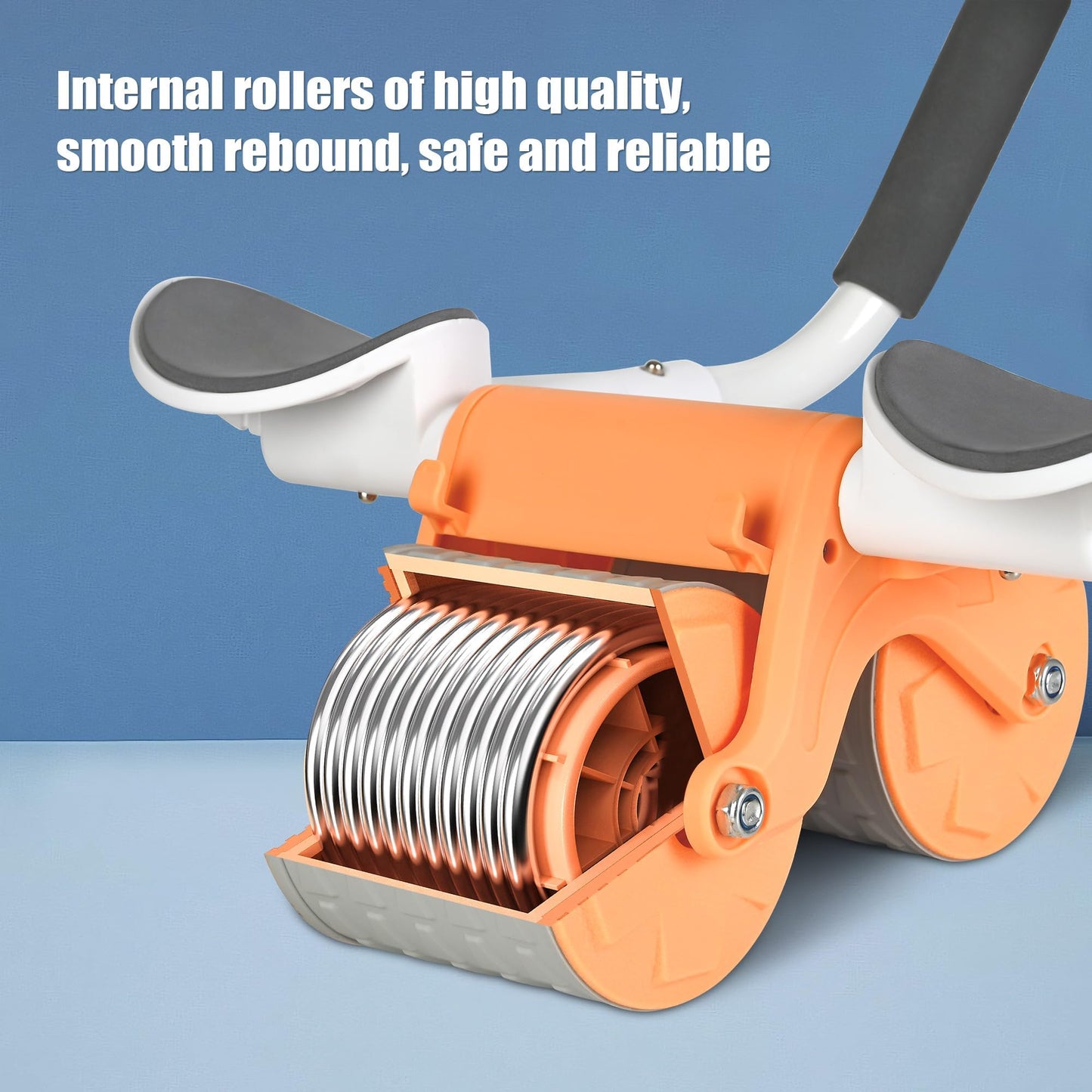 Bersauji 2023 New Ab Roller Wheel with Knee Mat &Timer, Automatic Rebound Abdominal Wheel, Ab Abdominal Exercise Roller with Elbow Support, Abs Workout Equipment Ab Exercise Roller for Women Men