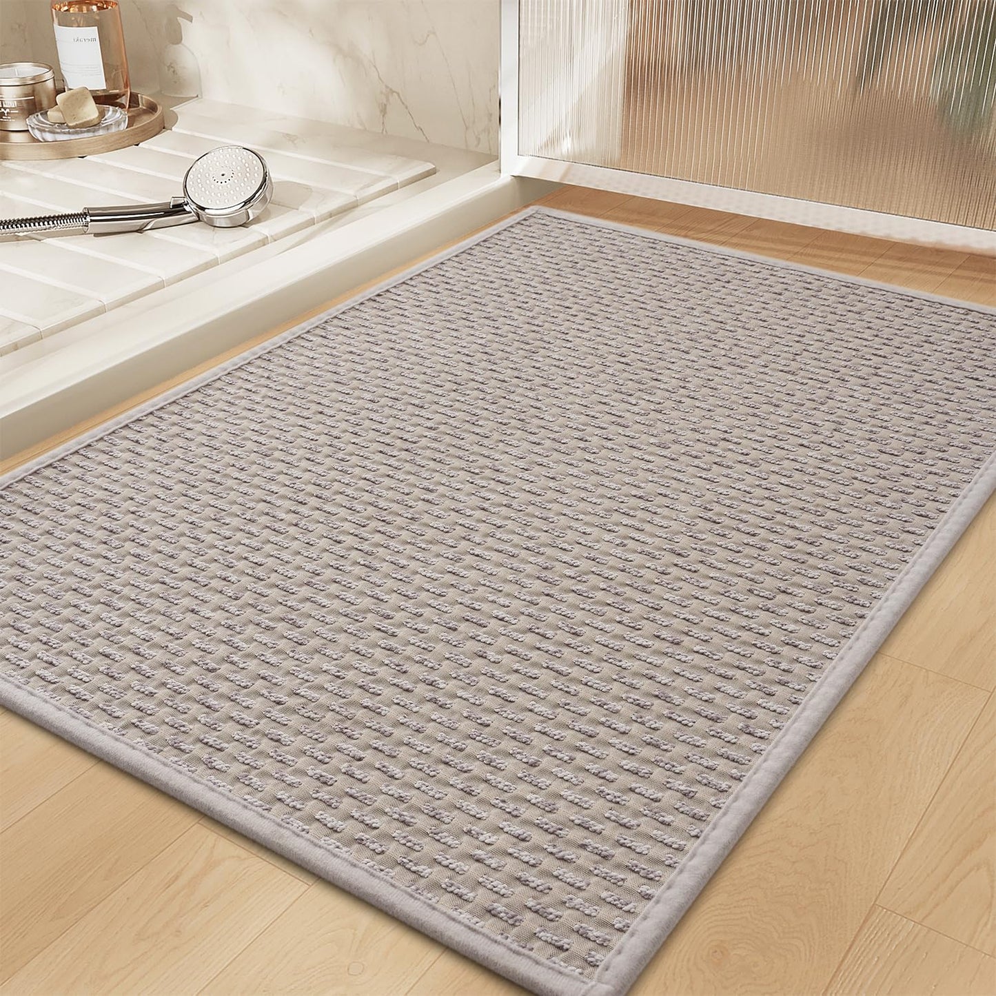 RESARE Non Slip Bath Mat - Machine Washable Bathroom Rugs, Super Absorbent Bath Mat Quick Dry Bathroom Mat, Bath Rugs Ultra Soft Rugs for Bathroom Floor, 17"x24" Brown