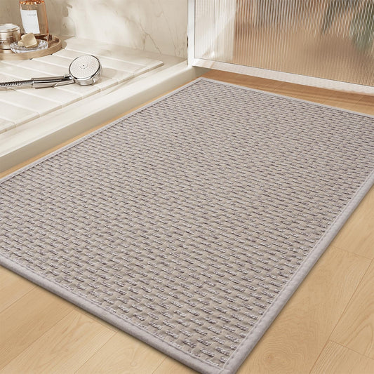 RESARE Non Slip Bath Mat - Machine Washable Bathroom Rugs, Super Absorbent Bath Mat Quick Dry Bathroom Mat, Bath Rugs Ultra Soft Rugs for Bathroom Floor, 17"x24" Brown
