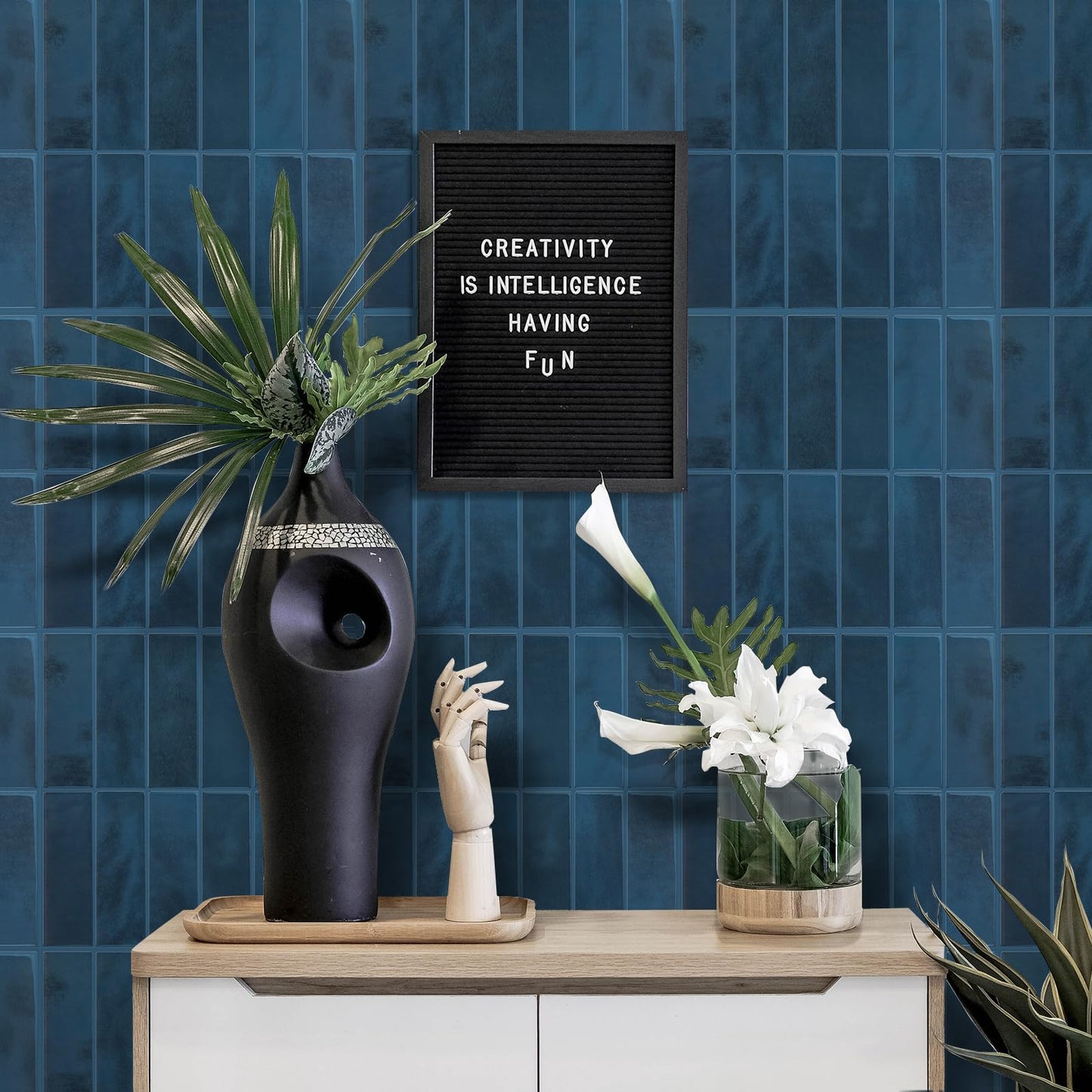 Peel and Stick Backsplash for Kitchen,New Upgrade 12" x 12" Large Premium Kitchen Backsplash,Sticker on Subway Tile Peel and Stick,Blue 10-Sheet.