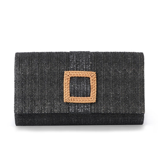 Emprier Straw Clutch Purses for Women Summer Beach Bag Raffia Crossbody Purse Woven Envelope Handbag