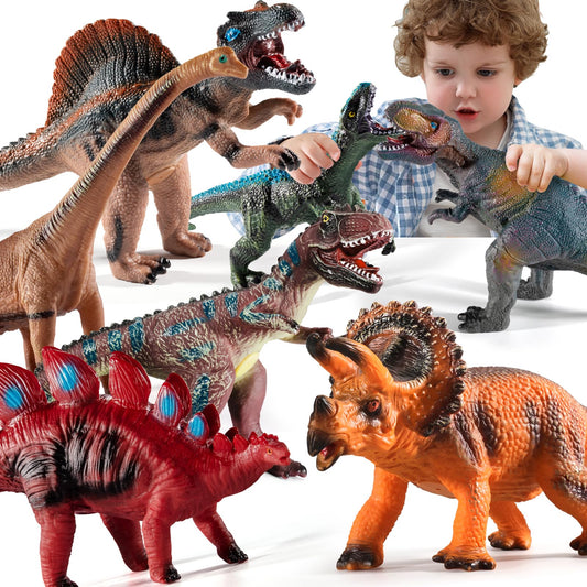 NIPLOOOW Big Dinosaur Toys for Kids 3-5, 7 Piece Realistic Soft Dinosaur Figures, Jumbo Dinosaur Toys for Kids 5-7, Dinosaur Party Favors, Birthday Gifts for Boys & Girls