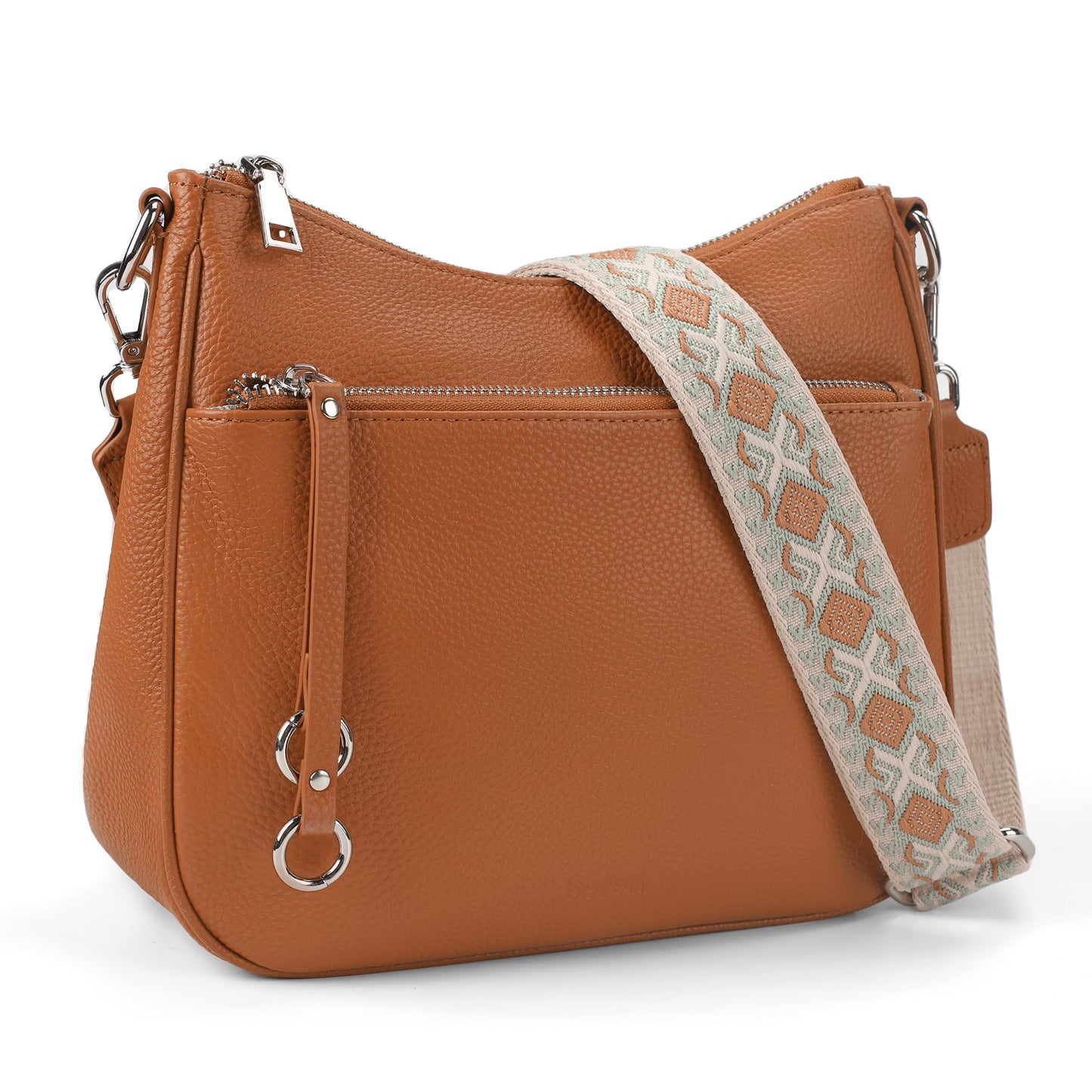 befen Genuine Leather Crossbody bag for Women, Brown Leather Purse Women's Hobo Crossbody Purse Shoulder Handbags with Adjustable Wide Shoulder Strap for Everyday and Travel