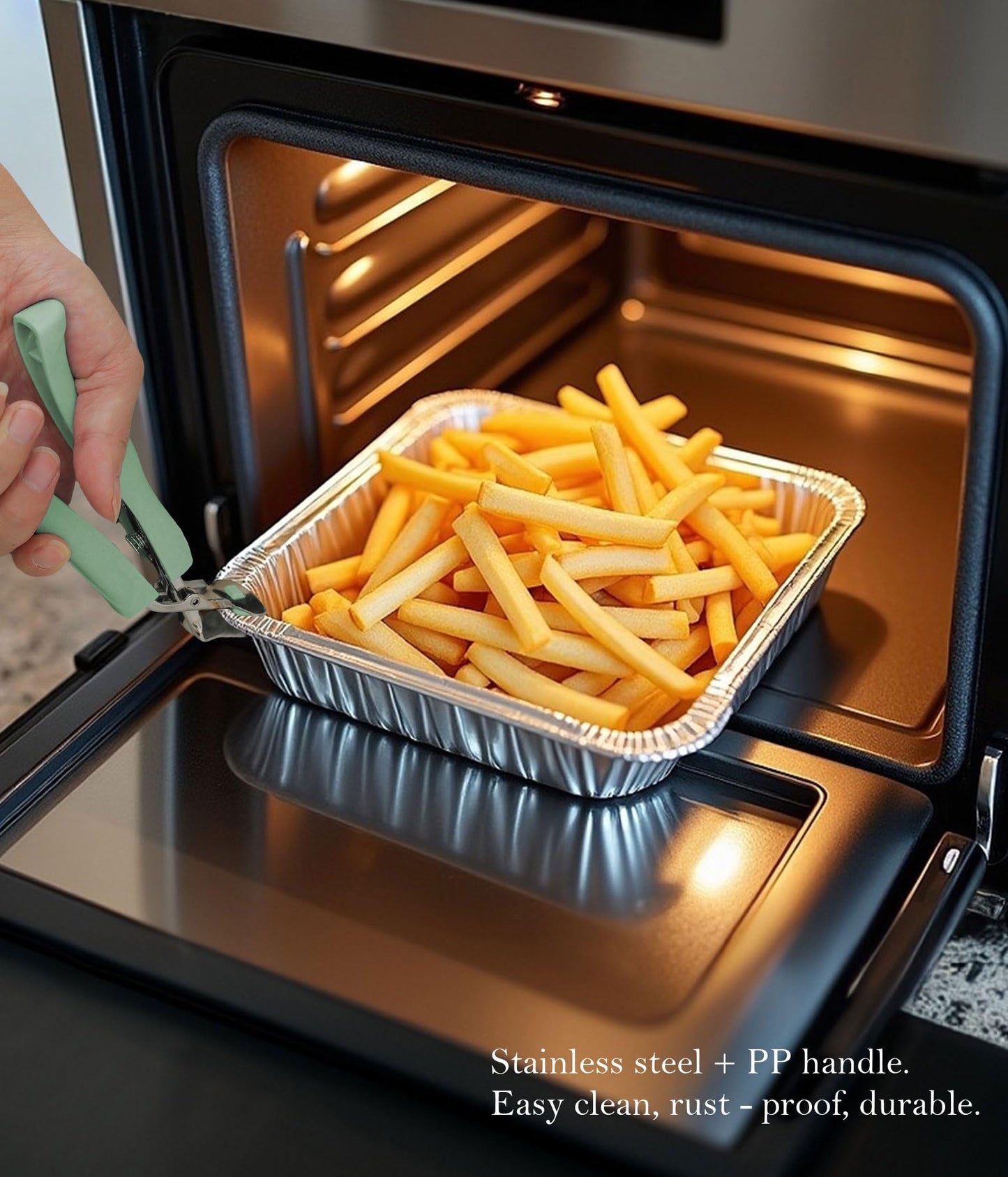 SPTECHMAKE Stainless Steel Anti-Scalding Hot Bowl Dish Plate Gripper Clips Tongs Clamp Holder for Moving Hot Plate or Bowls with Food Out from Instant Pot Microwave Oven (2, Green,Pink)