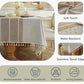 Alsoo Table Cloth Rectangle Table Rustic Waterproof Tablecloth Cotton Linen Wrinkle Free Table Cloths for Parties, Kitchen Dining, Holiday, Christmas, Coffee Lines, 4-6 Seats/55x75 Inches