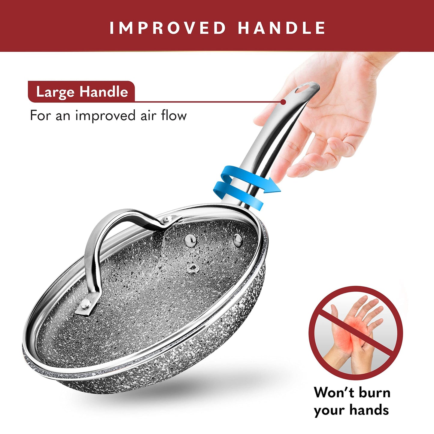 Home Hero Pots and Pans Set Non Stick - Induction Compatible Kitchen Cookware Sets + Bakeware Sets - Non Stick, PFOA Free, Oven Safe Pot and Pan Set Nonstick (23 Pcs - Granite)