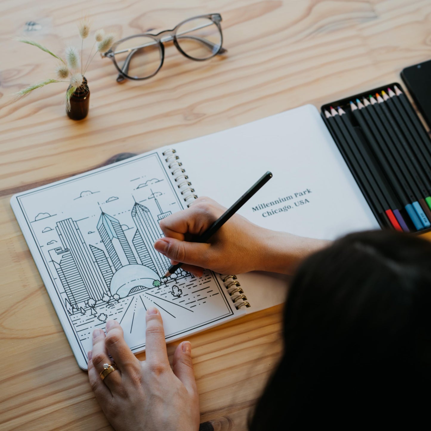 Beautiful Adult Coloring Book Set of 2 for Relaxation - Inspirational Adventures and Landmarks Scenery For the Spirit of Wanderlust - Perfect Stress-Relieving Gift for Women