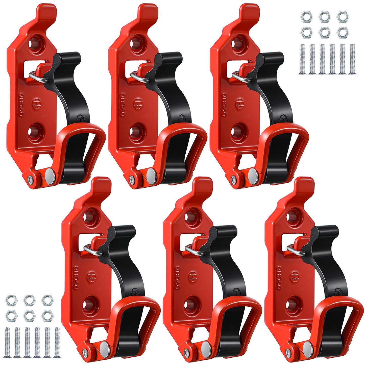 6 Pcs Shovel Holder for Truck, Heavy Duty Shovel Mounts for Roof Rack, Quick Release Axe Holder Mount Kit, Metal and Rubber Car Accessories/ Garage Storage/ Truck/ Wall Mounting Brackets