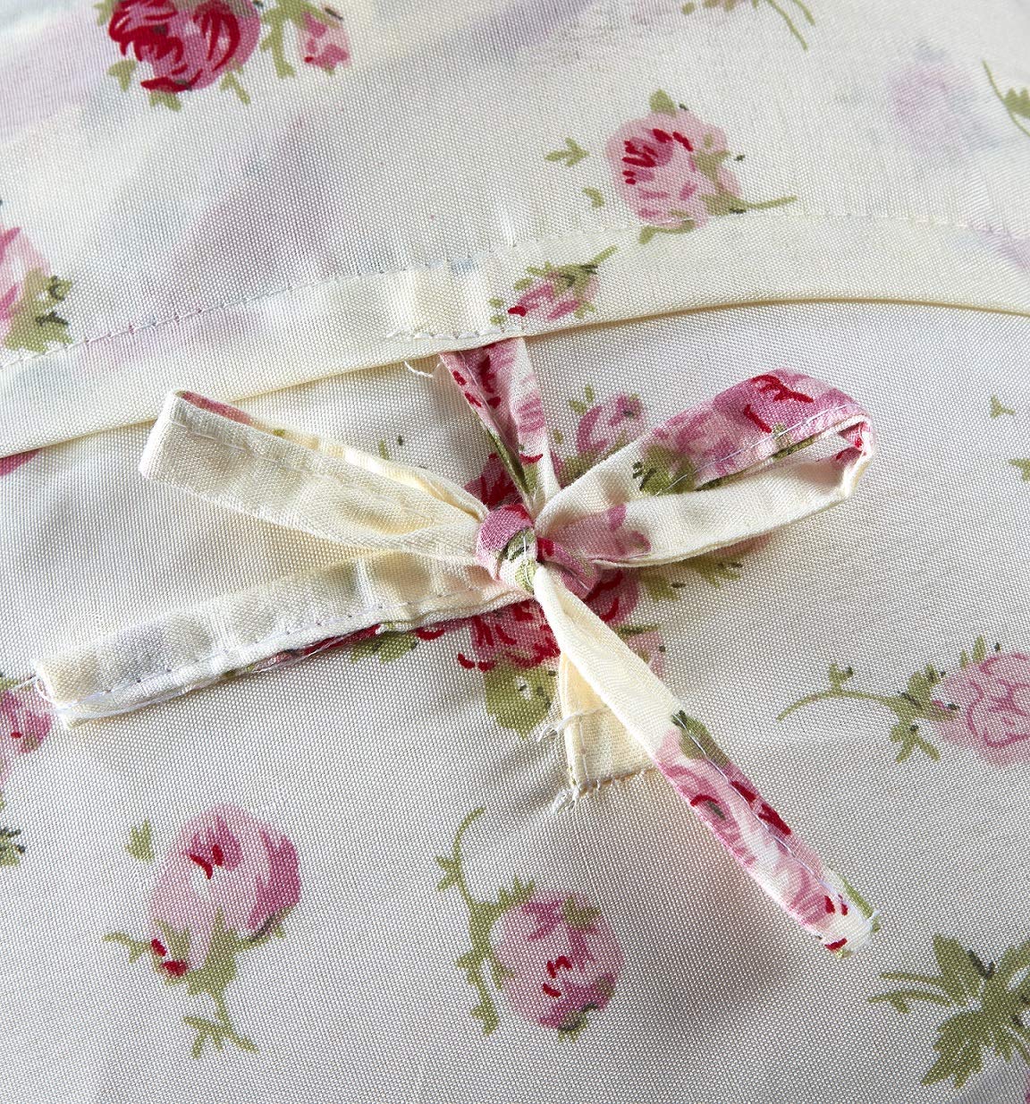 Brilliant Sunshine Roses Ruffle Pillowshams, Quilted Patchwork Decorative Pillow Covers Set, Washable Square Throw Cushion Cases for Couch, Recliner, Armchair, Bed, 18x18, Pack of 2, Pink Green