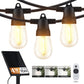 Brightech Ambience Pro Solar Powered Outdoor String Lights, 27 ft Commercial Grade Waterproof Patio Lights, 12 Edison Bulbs, Shatterproof LED String Lights for Outside, Porch - 1W Soft White