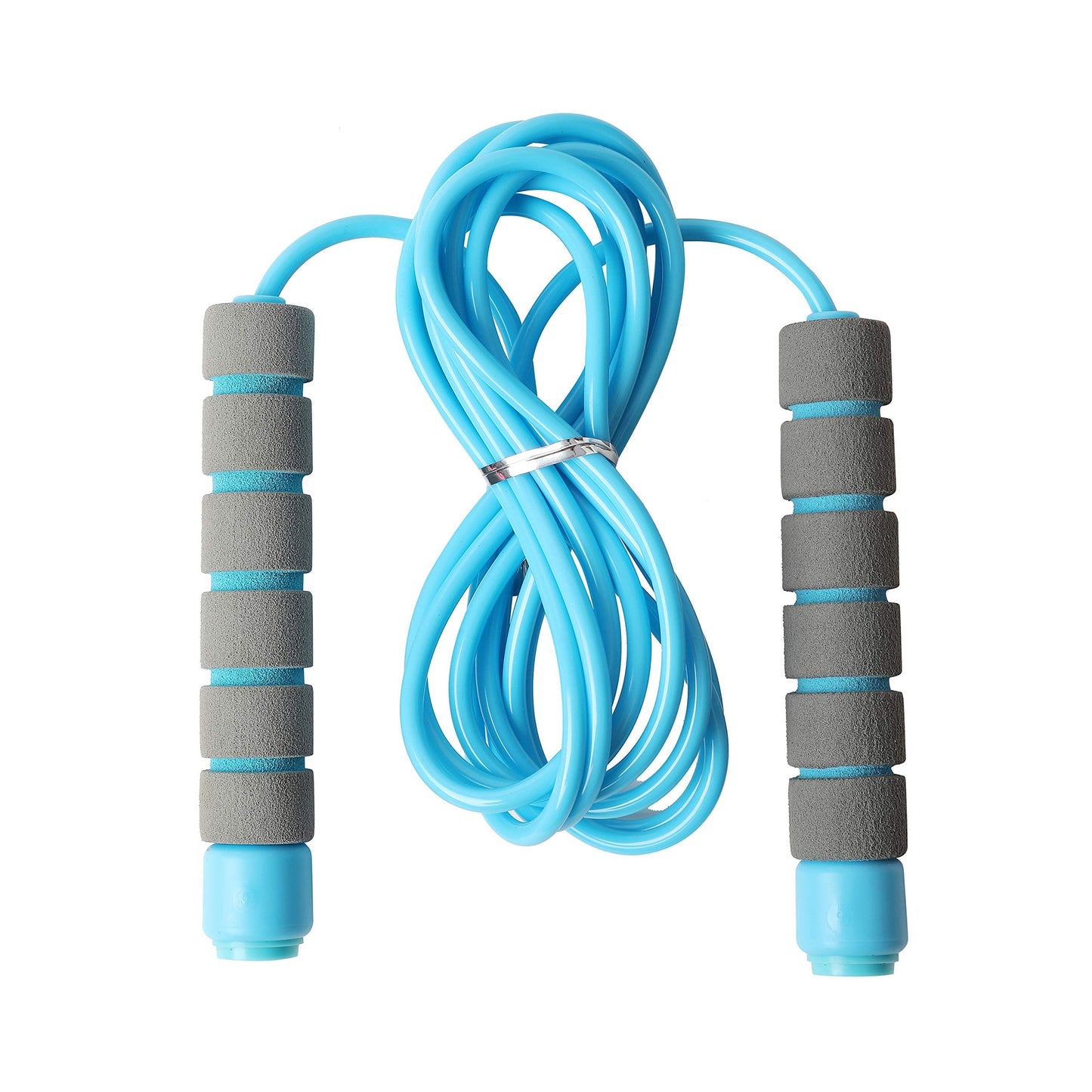 Blue Adjustable Jump Rope and Detachable Hula Hoop for Kids, Teens and Adults - Adjustable Jump Rope up to 9 Feet - Hoola Hoop Adjustable 24 Inches to 28 inches Diameter