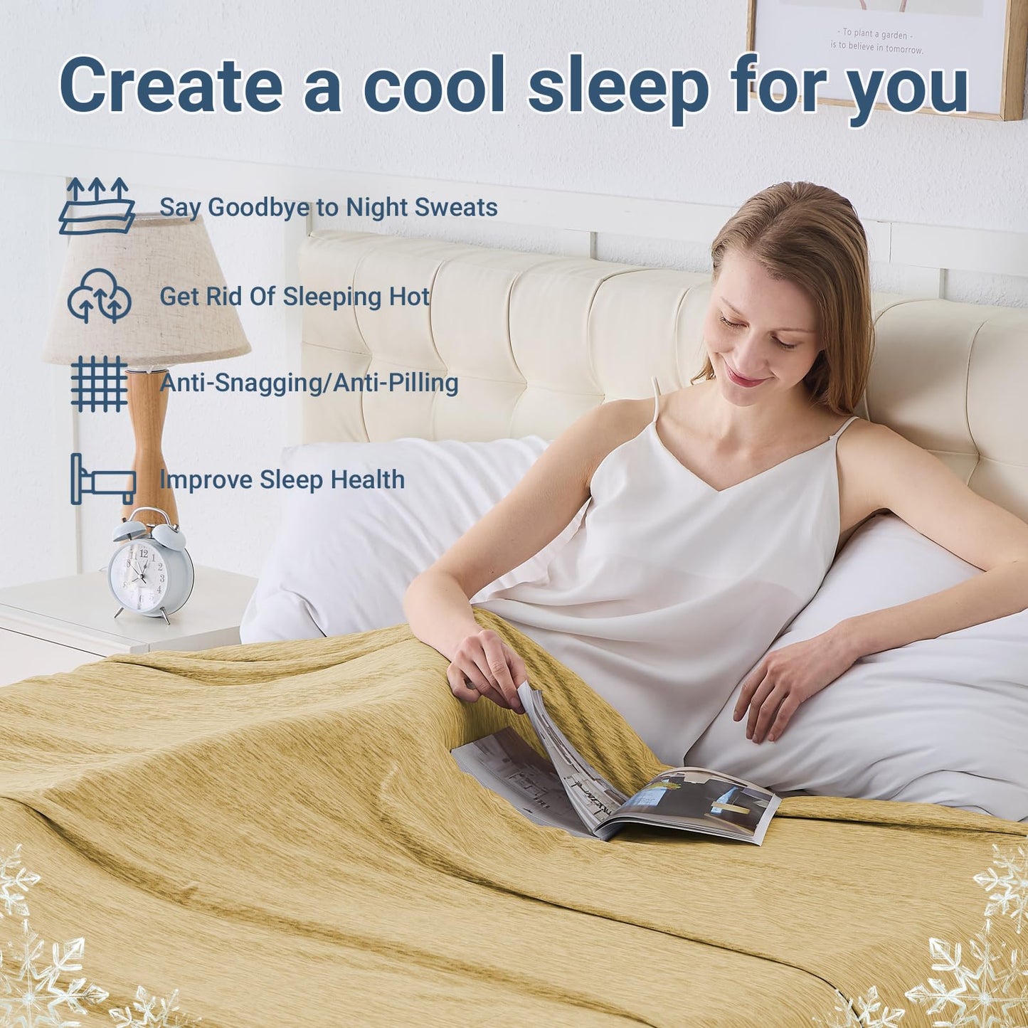Cushious Cooling Blanket Throw Size 50"x70", Summer Lightweight Breathable Ice Blanket, Cooling Blankets for Hot Sleepers Night Sweats Adults Absorb Heat Keep Cool