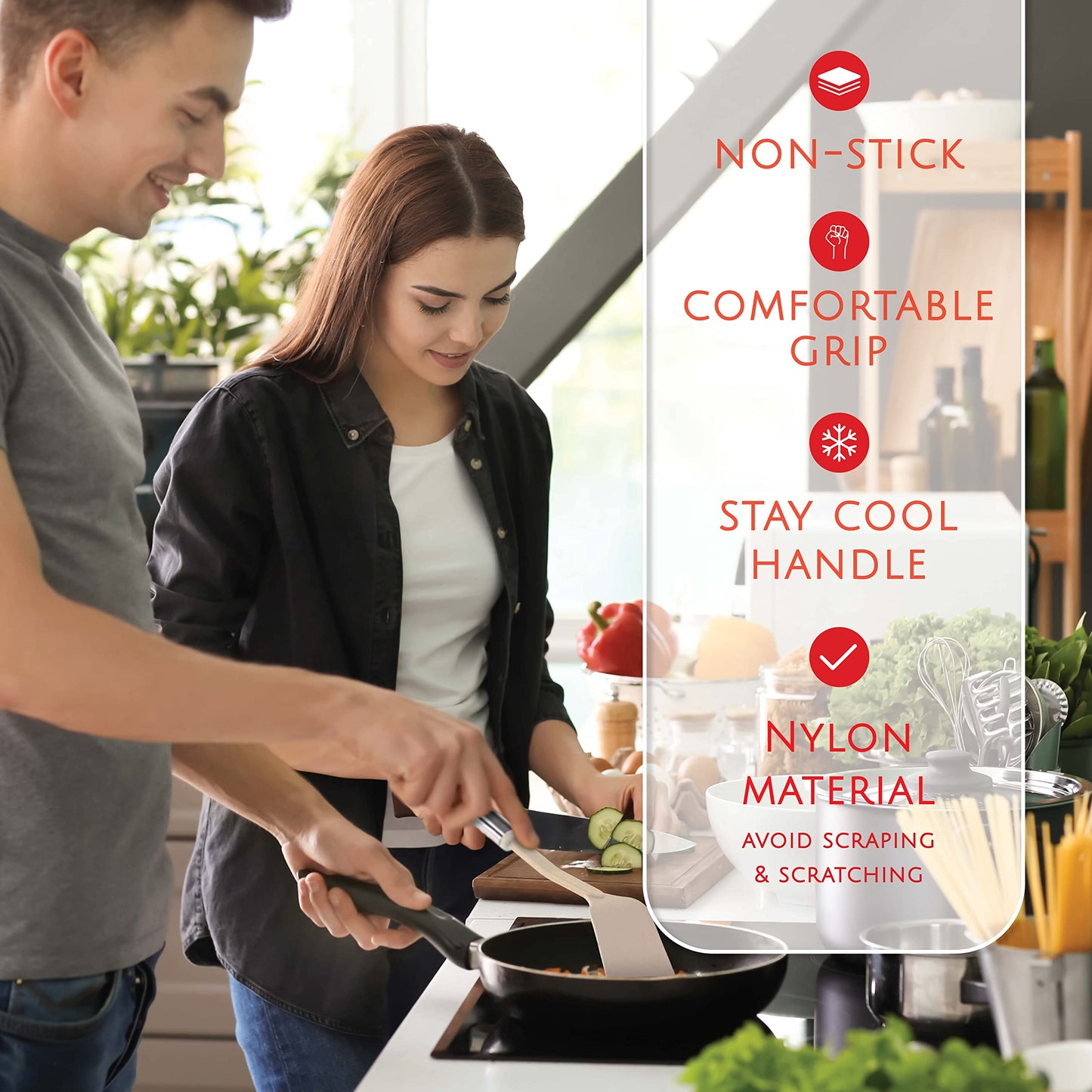 Kitchen Utensils Set, Cooking Utensil Set Kitchen Gadgets, Pots and Pans set Nonstick and Heat Resistant, 24 Pcs Nylon and Stainless Steel, Spatula Set, Apartment Essentials Kitchen Cookware Sets