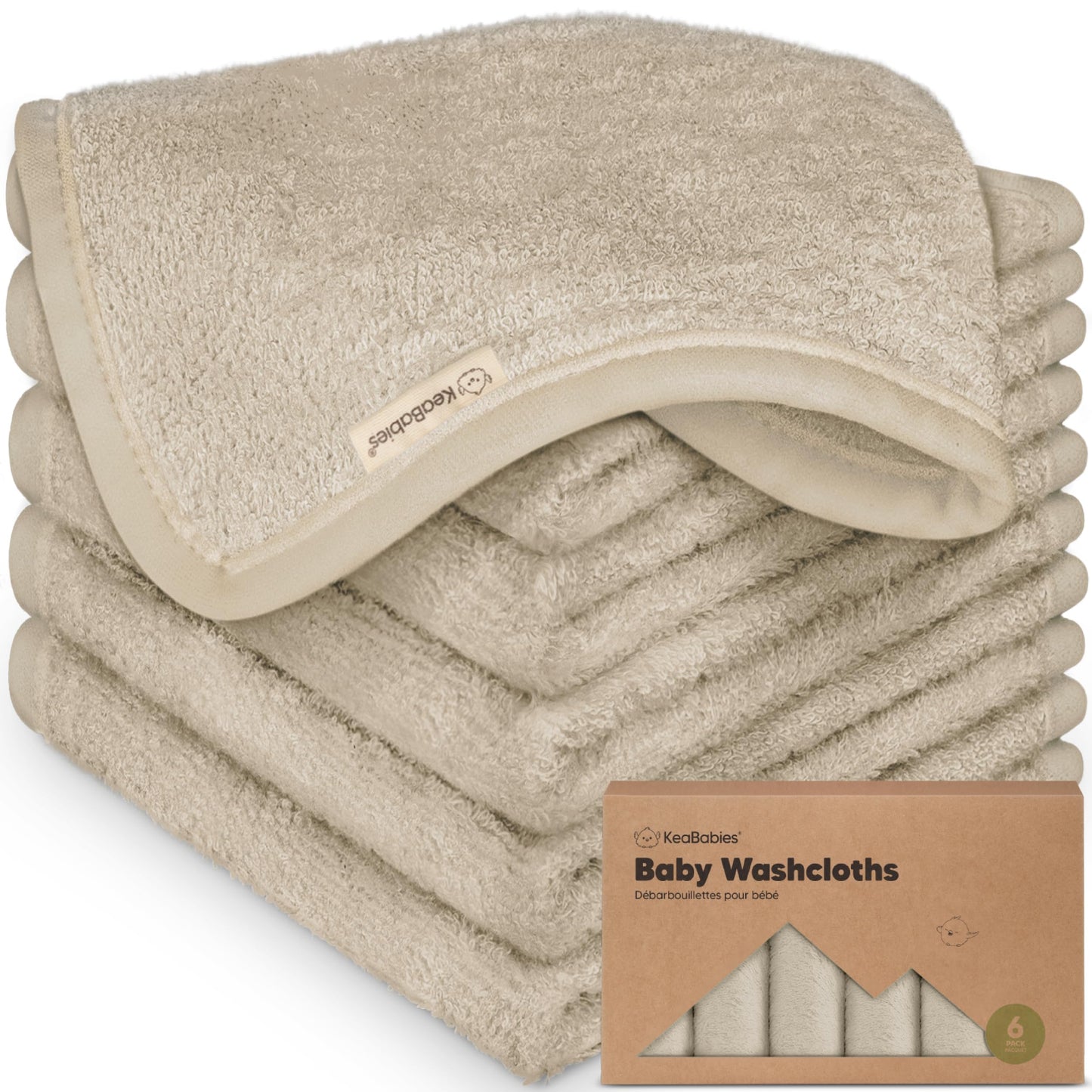 6-Pack Baby Washcloths - Soft Viscose from Bamboo Washcloth, Baby Wash Cloths for Newborn, Kids, Bath Baby Towels, Face Towel, Face Cloths for Washing Face(Pistachio)