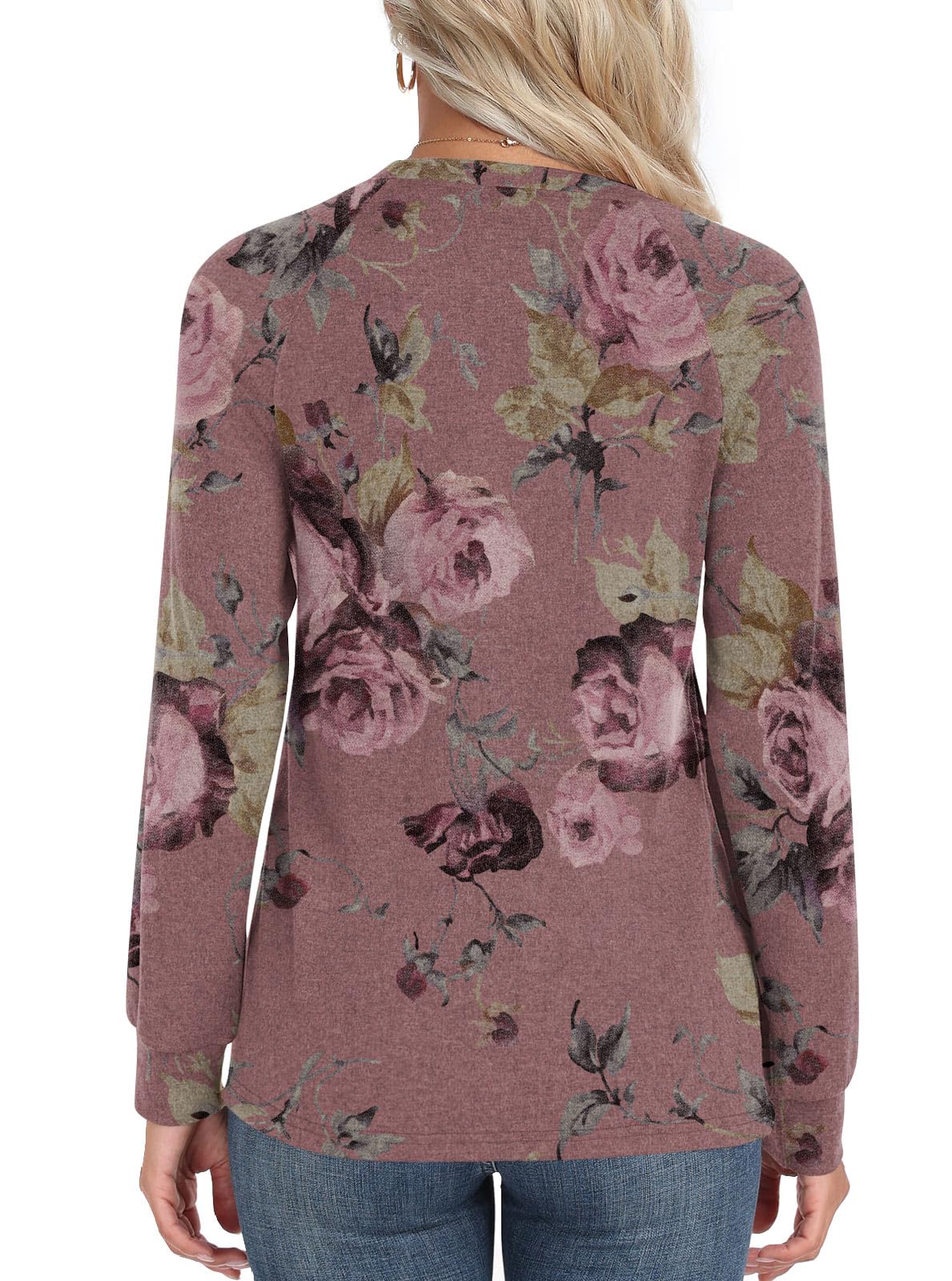 Addtoo Womens 2025 Fall Tunic Tops Casual Long Sleeve Pleated Blouse Warm Loose Dressy Tshirt Small