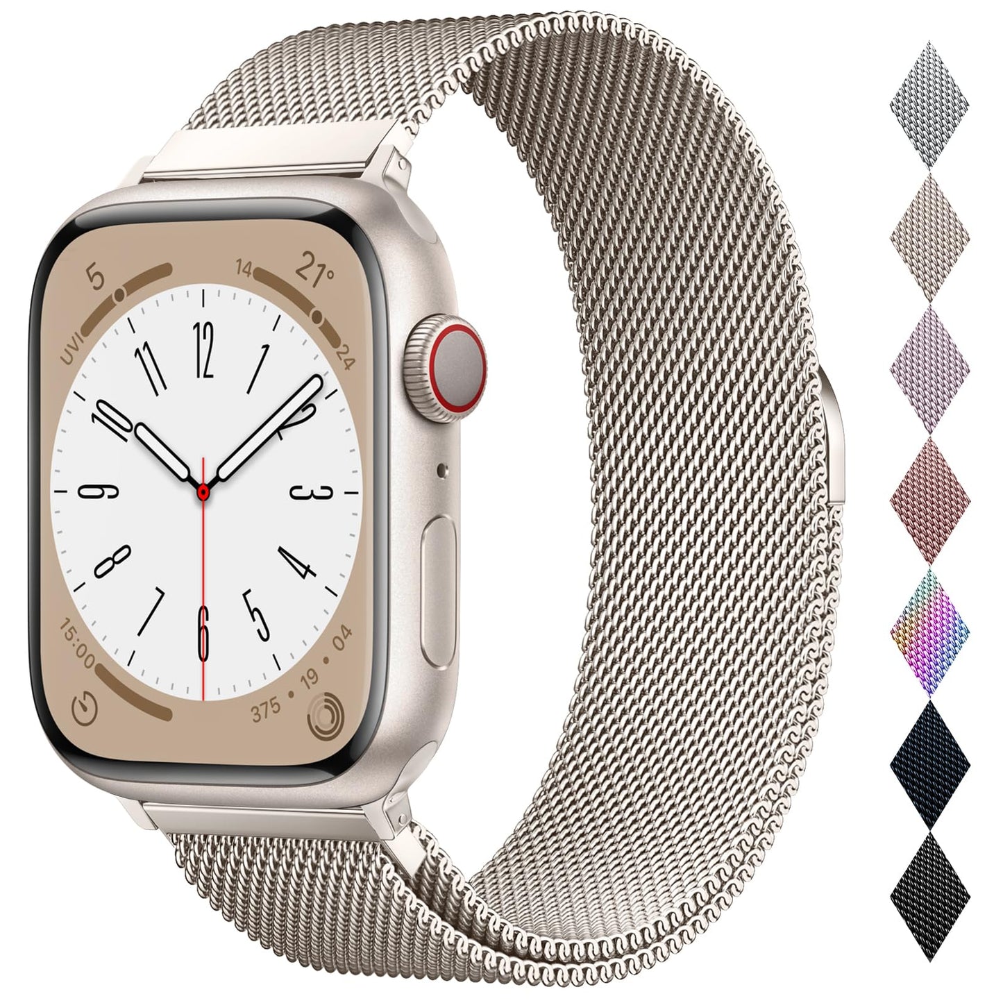Original Stainless Steel Milanese Loop Compatible with Apple Watch Band 38mm 40mm 41mm 42mm 44mm 45mm 46mm 49mm, Magnetic Clasp Band for iWatch Series 10, 9,SE, 8 7 6 5 4 3 2 1,Ultra, Women & Men