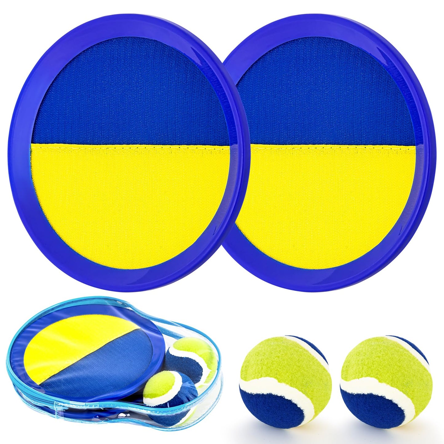 Ayeboovi Toss and Catch Ball Set Beach Toys Pool Toys Outdoor Games Outdoor Toys Yard Games Easter Toys Gifts for Kids Ball and Catch Game with 4 Paddles and 4 Balls [Upgraded Version]