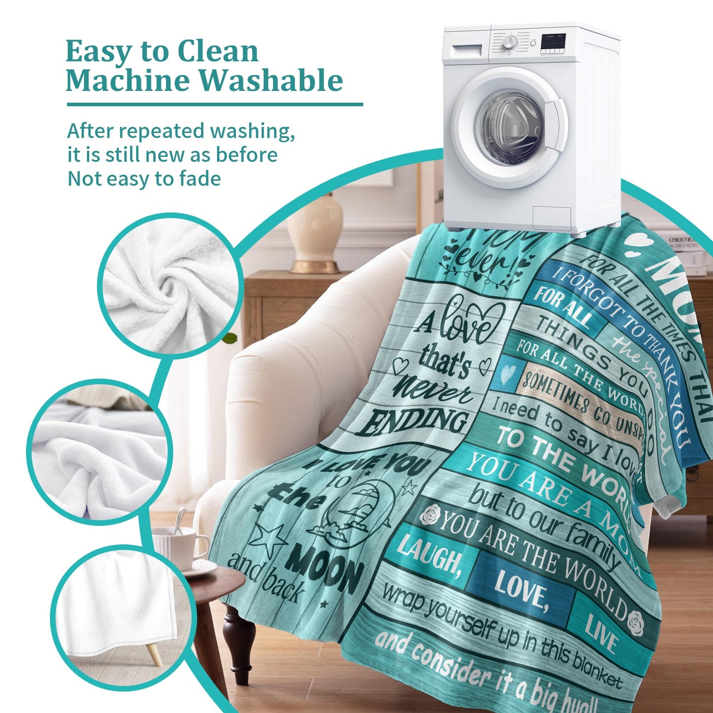 Psspotgj Gifts for Mom Birthday, Mothers Day Mom Blanket, Mom Gifts from Daughters Son, Mother Mommy Throw Blanket for Valentines, Thanksgiving, Christmas 60"X50"