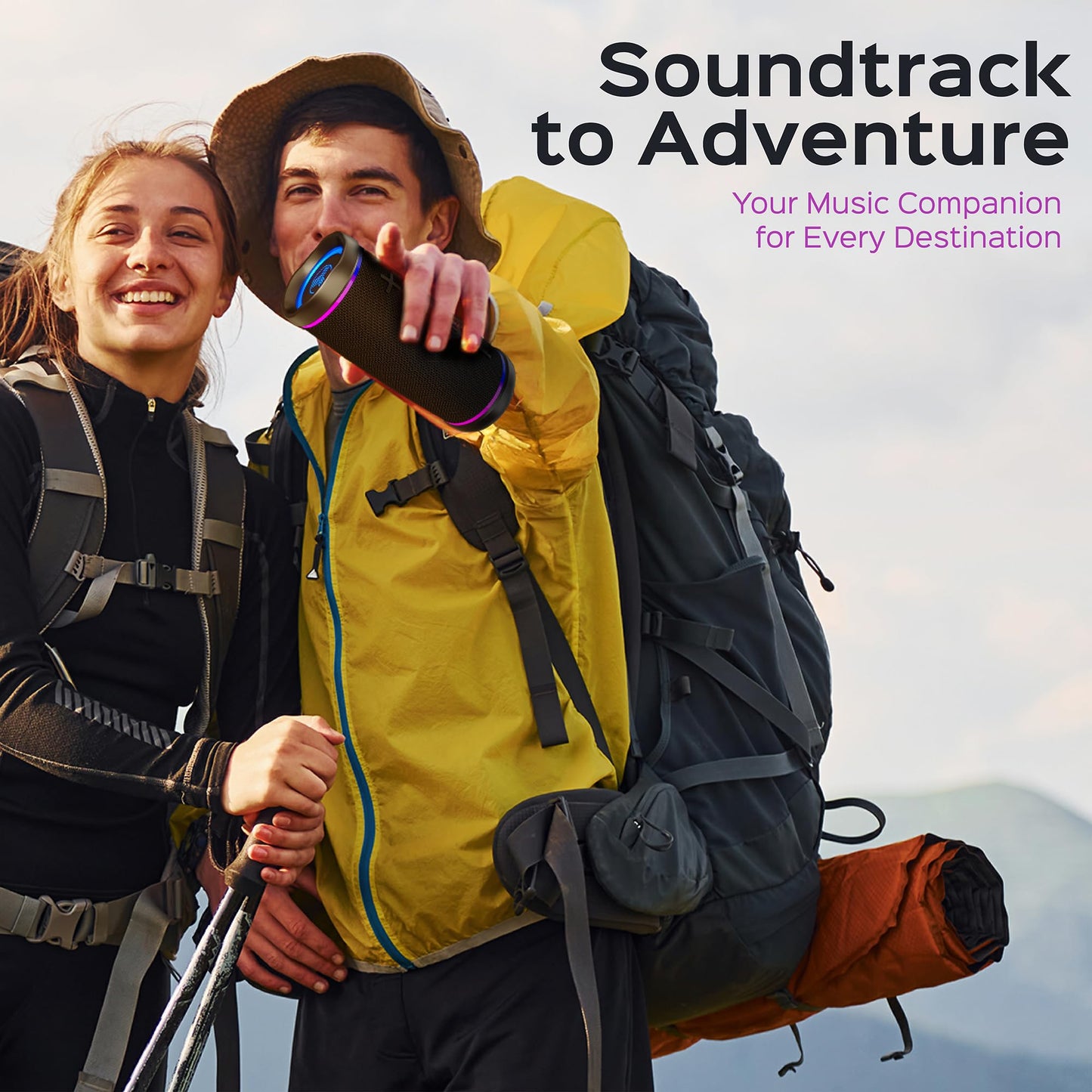 TREBLAB HD77 Bluetooth Speaker - Powerful 360° Sound with Impactful Bass, 30W Portable Wireless Audio, 20H Battery, IPX7 Waterproof, TWS Stereo, Shockproof Design for Outdoor, Beach, Pool, Jobsite