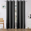 Joydeco Blackout Curtains 84 Inch Length 2 Panels Set, Thermal Insulated Long Curtains& Drapes 2 Burg, Room Darkening Grommet Drapes for Bedroom Living Room Window (Black, W52 x L84 Inch)